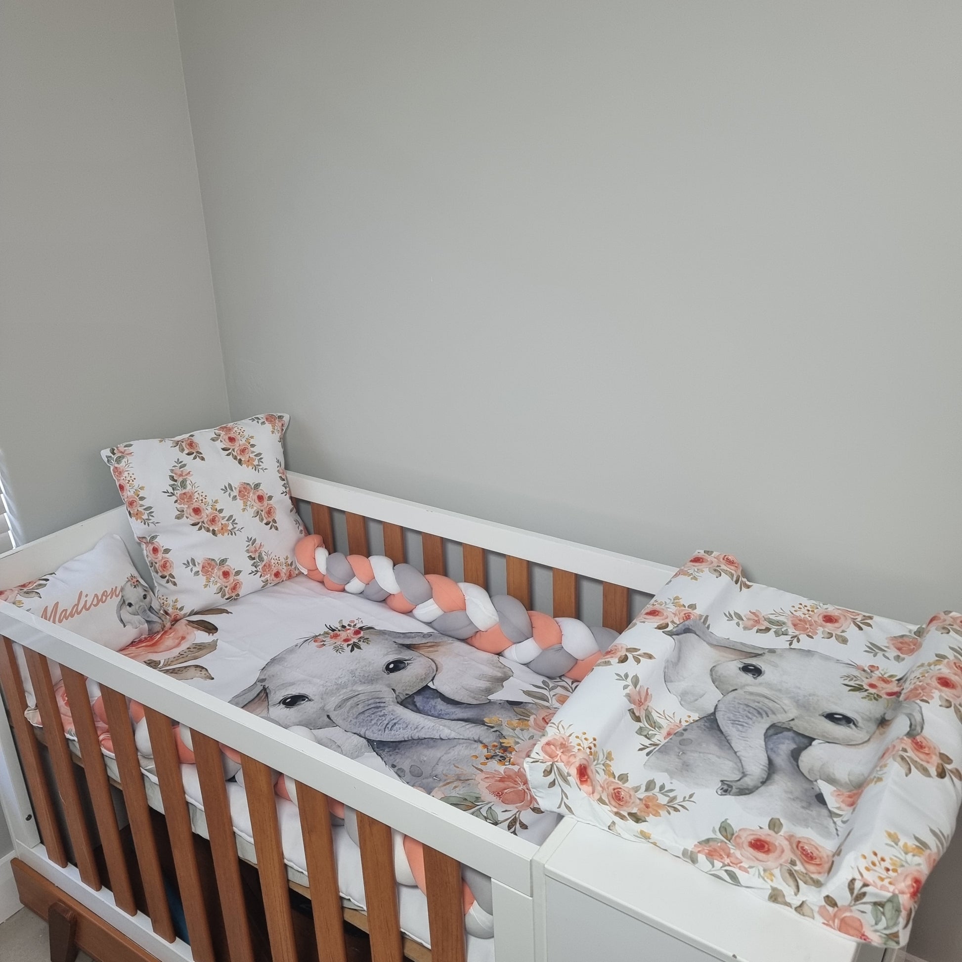 Peachy Floral Elephant - Sew Just More