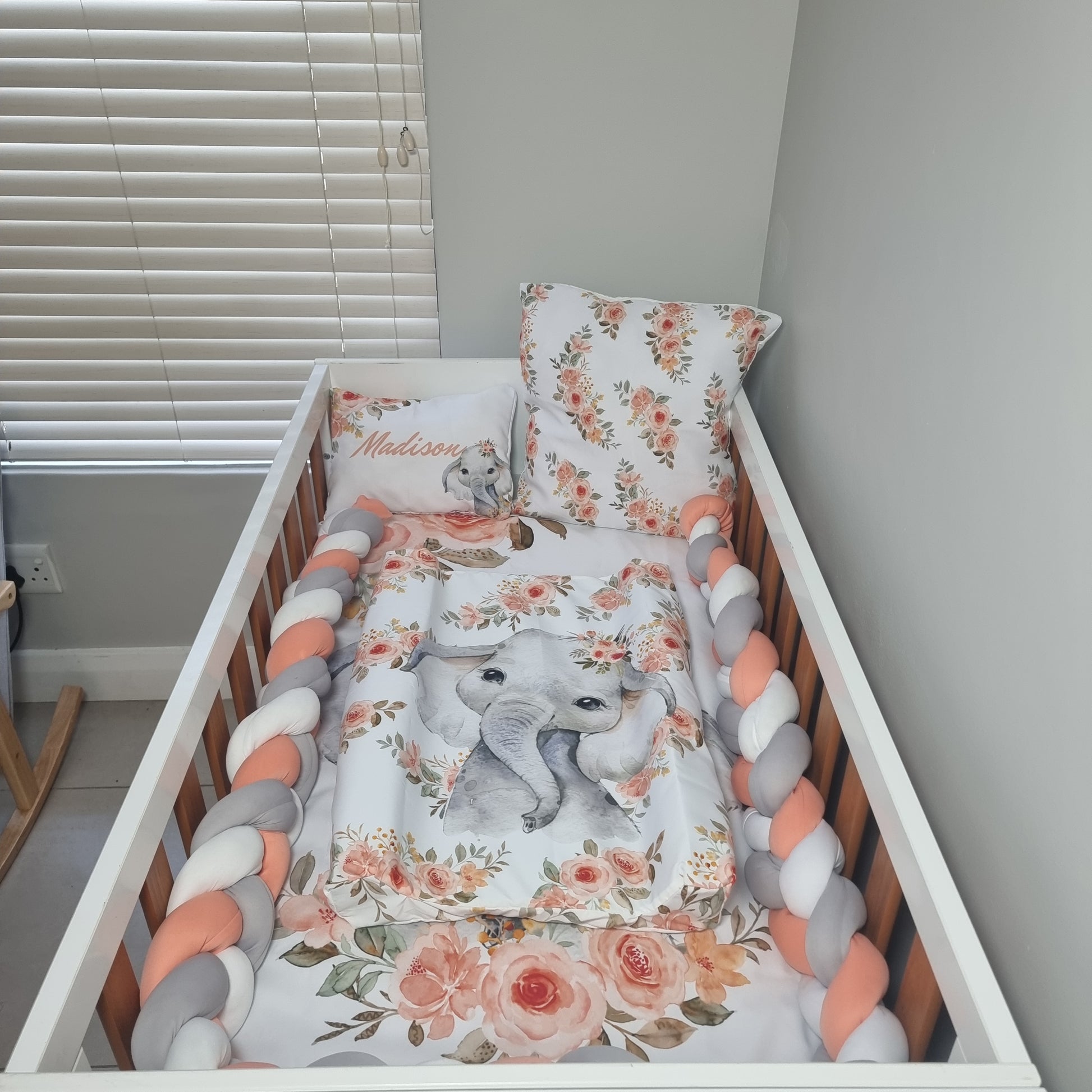 Peachy Floral Elephant - Sew Just More