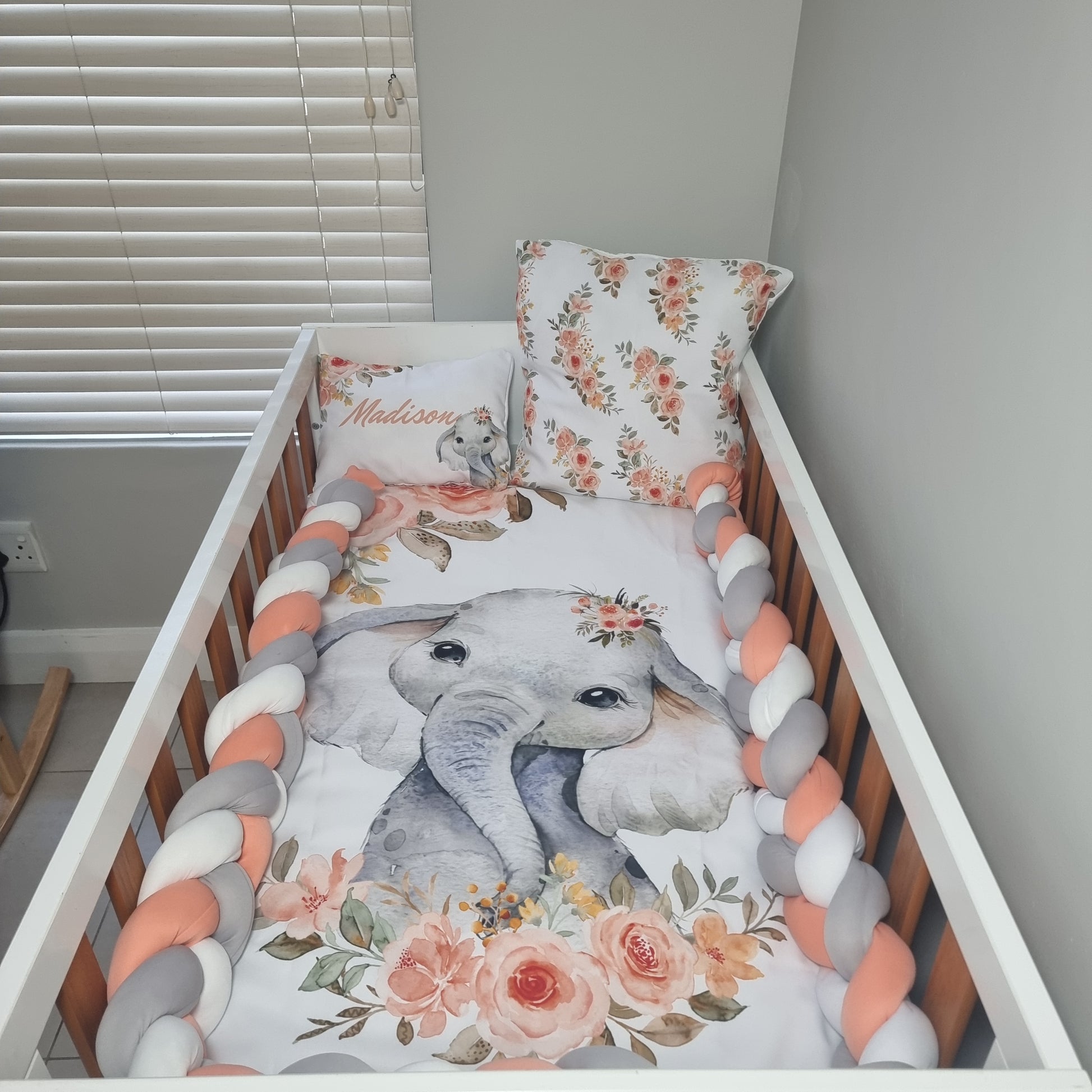 Peachy Floral Elephant - Sew Just More