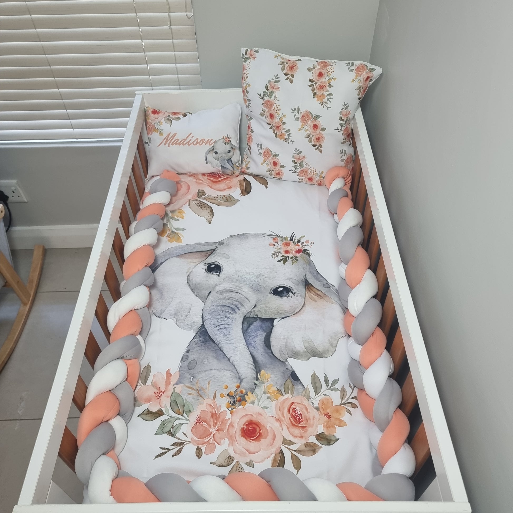 Peachy Floral Elephant - Sew Just More