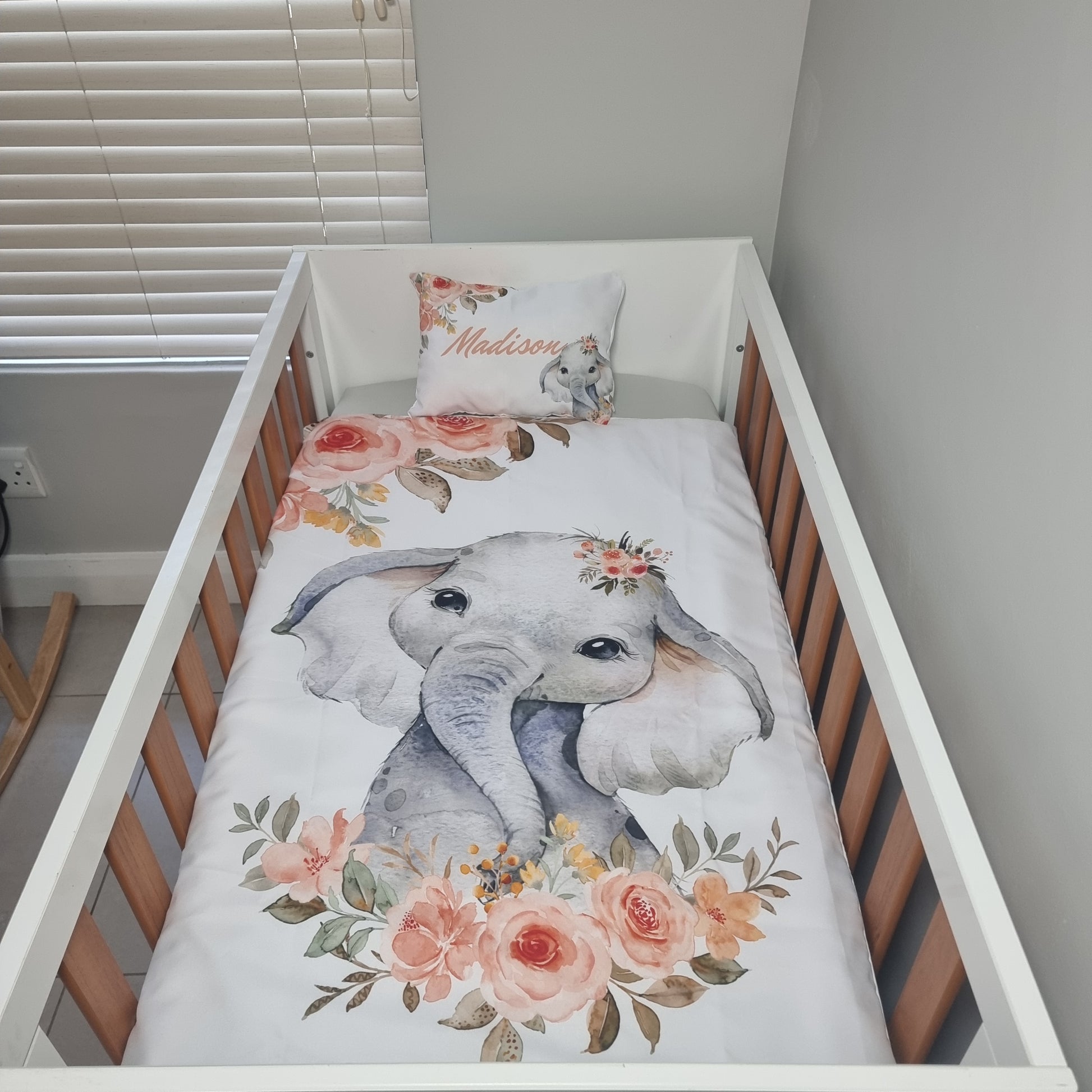 Peachy Floral Elephant - Sew Just More