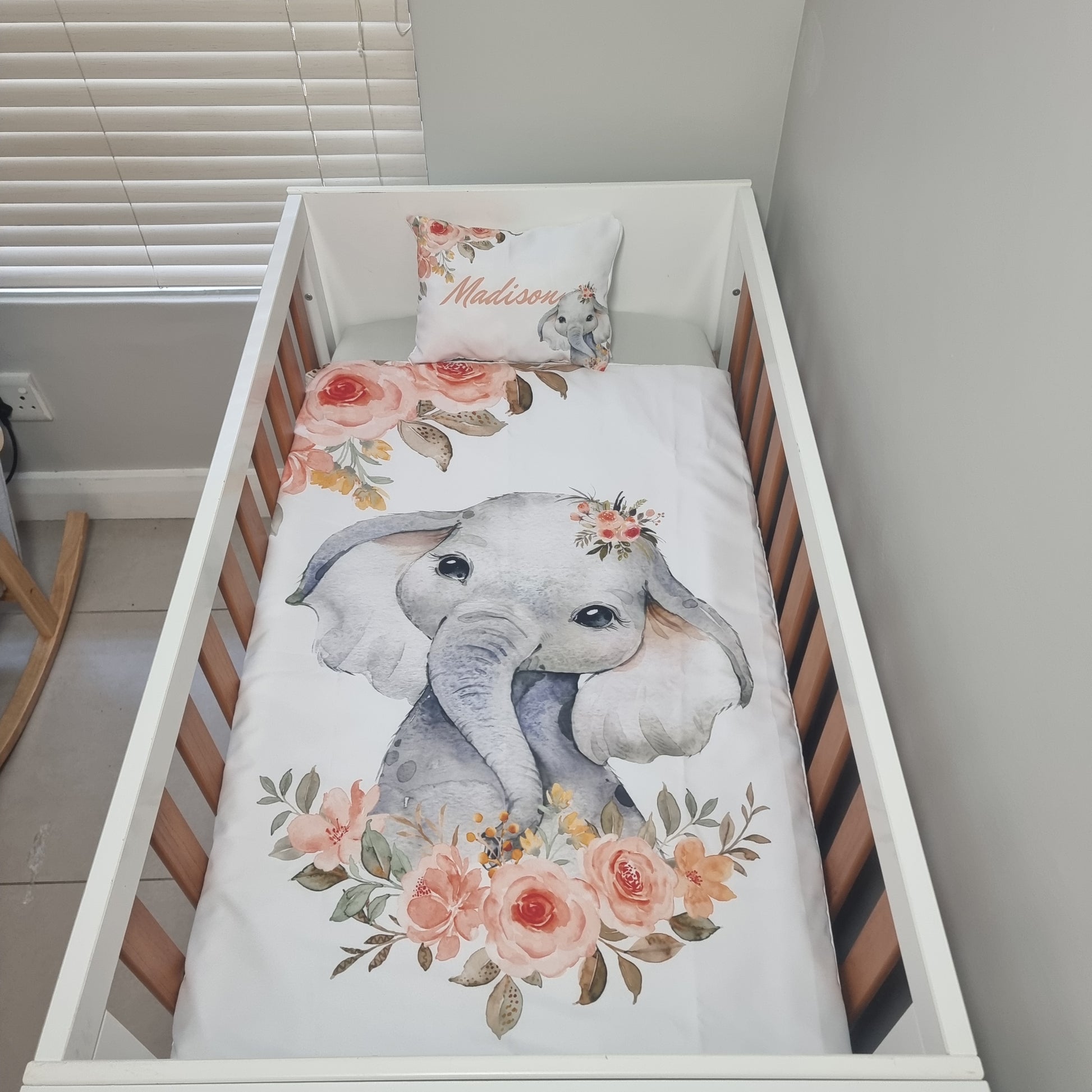 Peachy Floral Elephant - Sew Just More