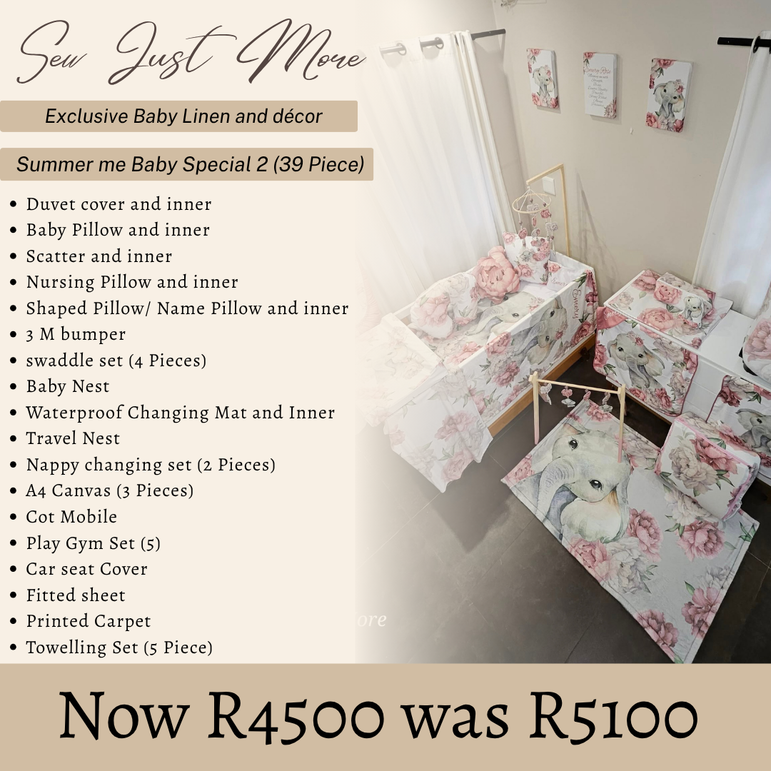 Summer me Baby Special 2 (39Piece) Cot Linen