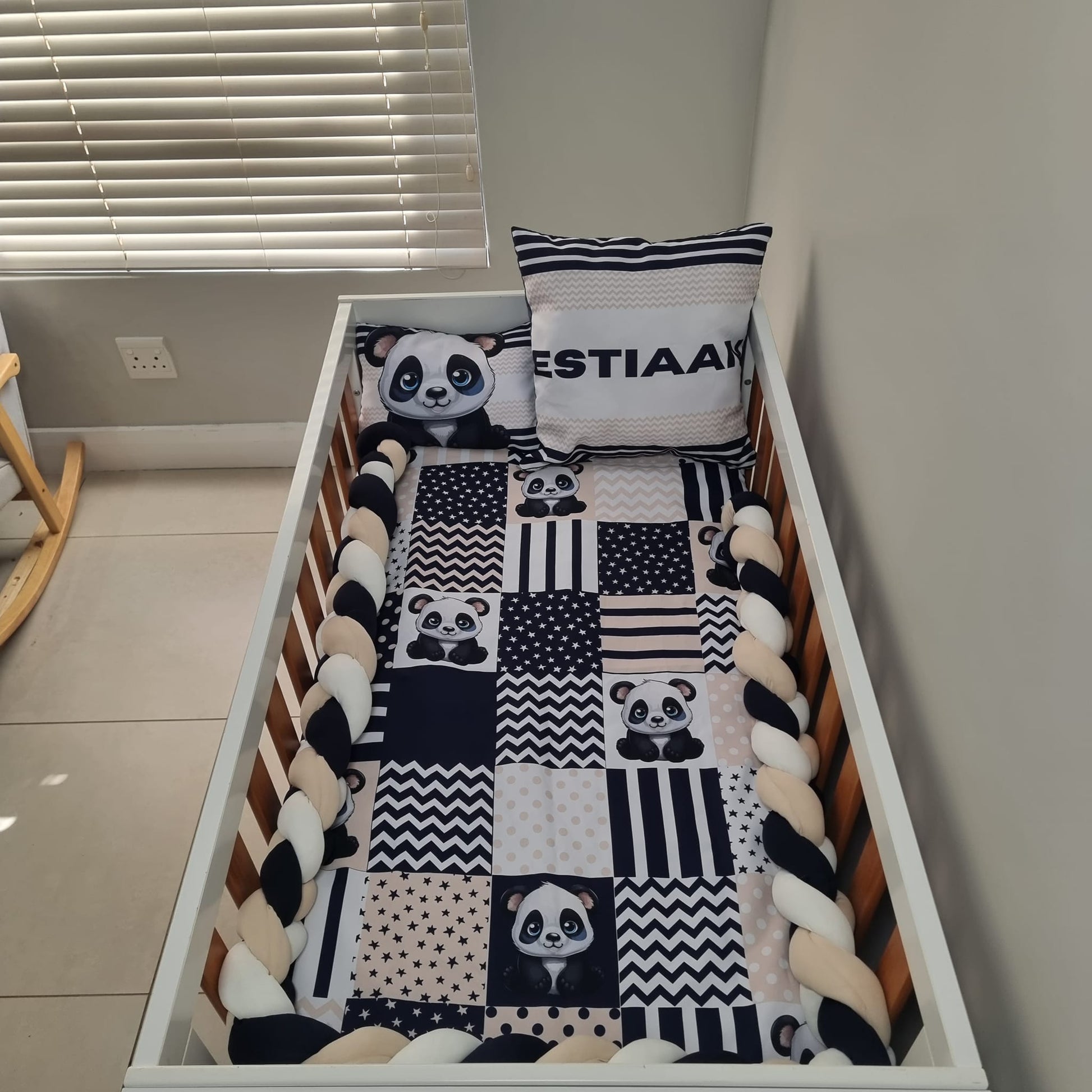 Navy and Beige Baby Panda - Sew Just More