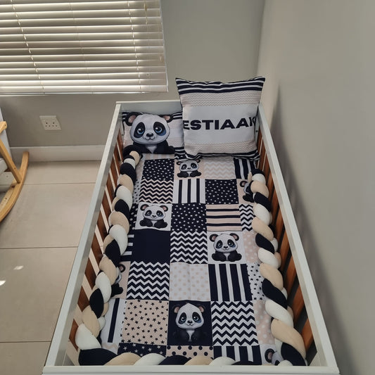 Navy and Beige Baby Panda - Sew Just More
