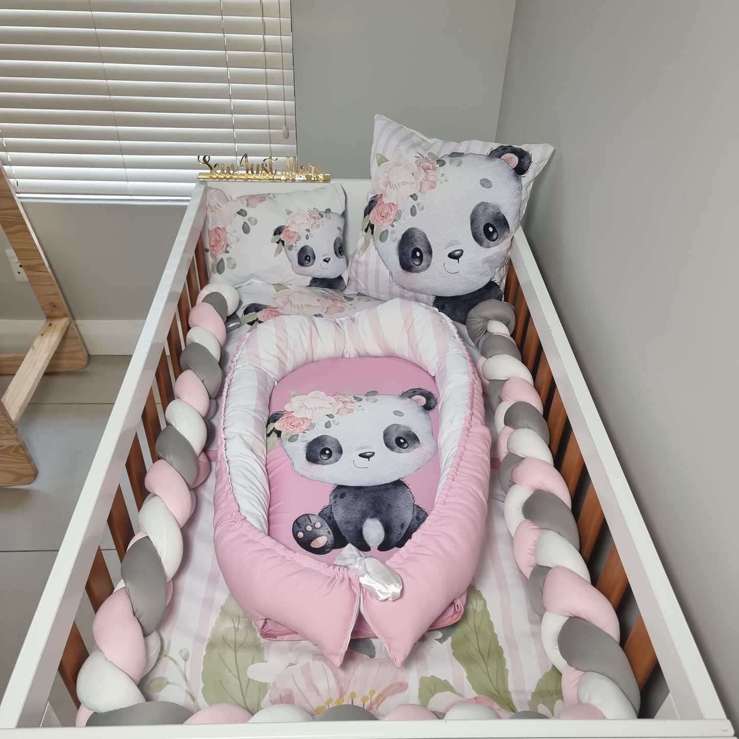 Baby pink Floral Panda - Sew Just More