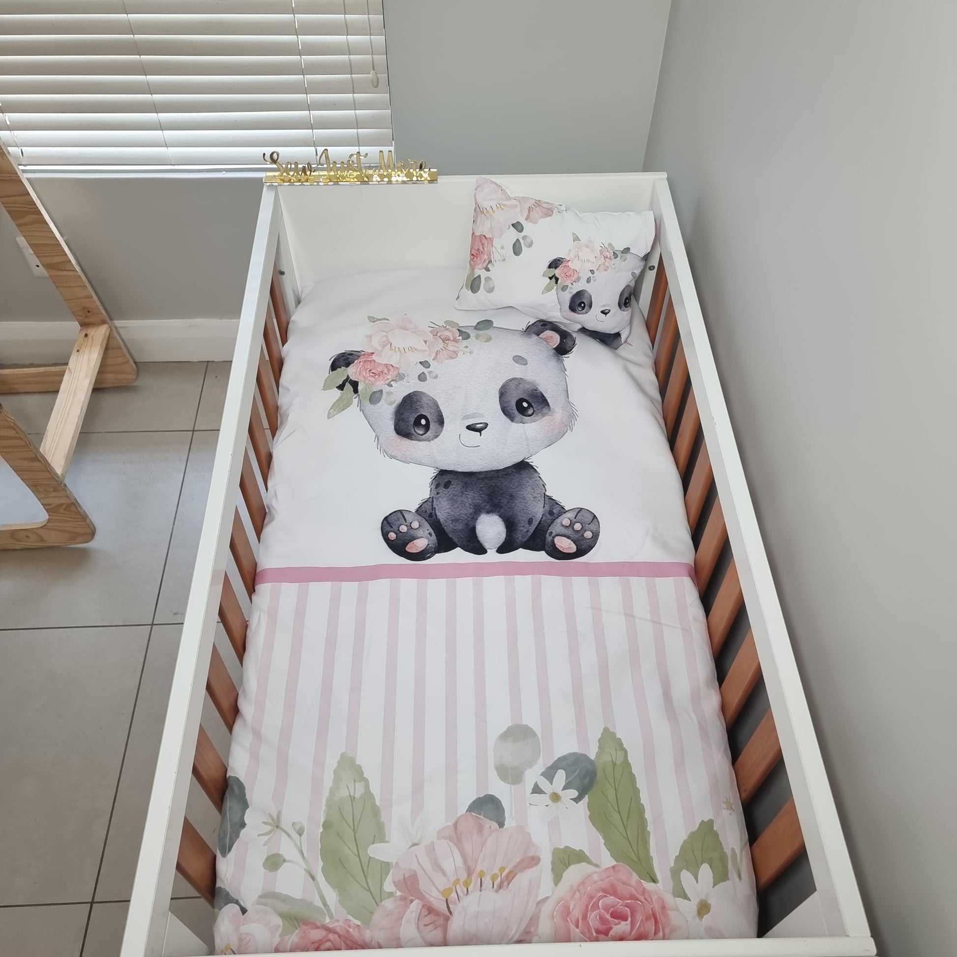 Baby pink Floral Panda - Sew Just More