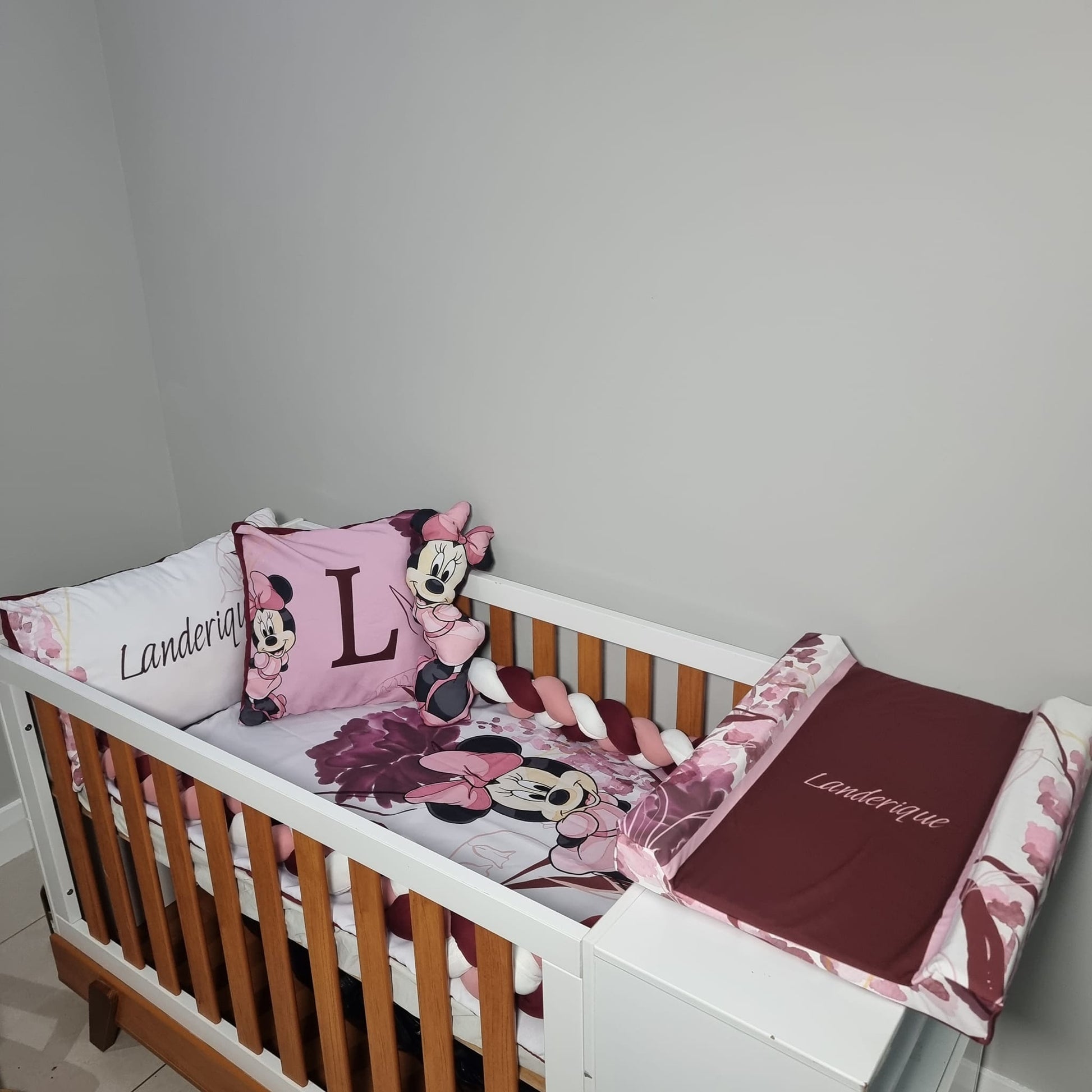 Maroon and Dusty Pink Minnie Mouse - Sew Just More