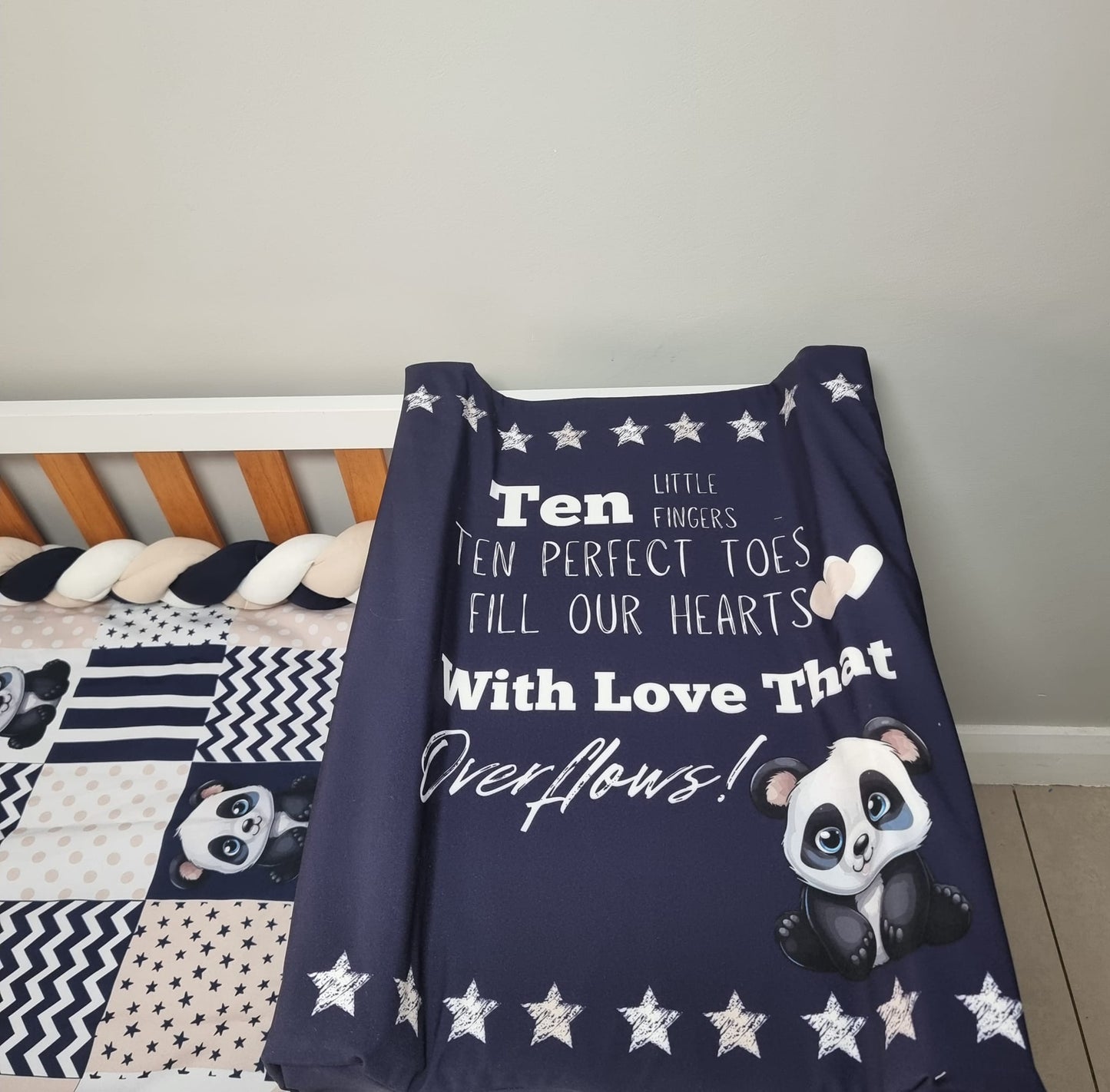 Navy and Beige Baby Panda - Sew Just More