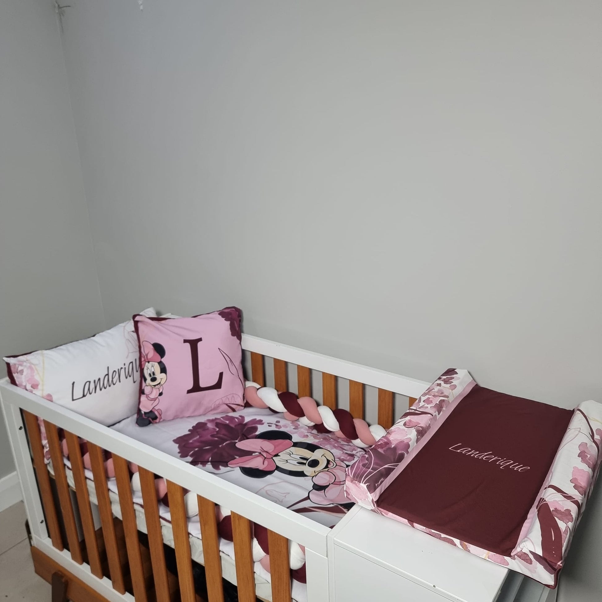 Maroon and Dusty Pink Minnie Mouse - Sew Just More