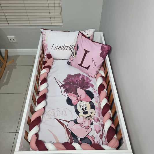 Maroon and Dusty Pink Minnie Mouse - Sew Just More