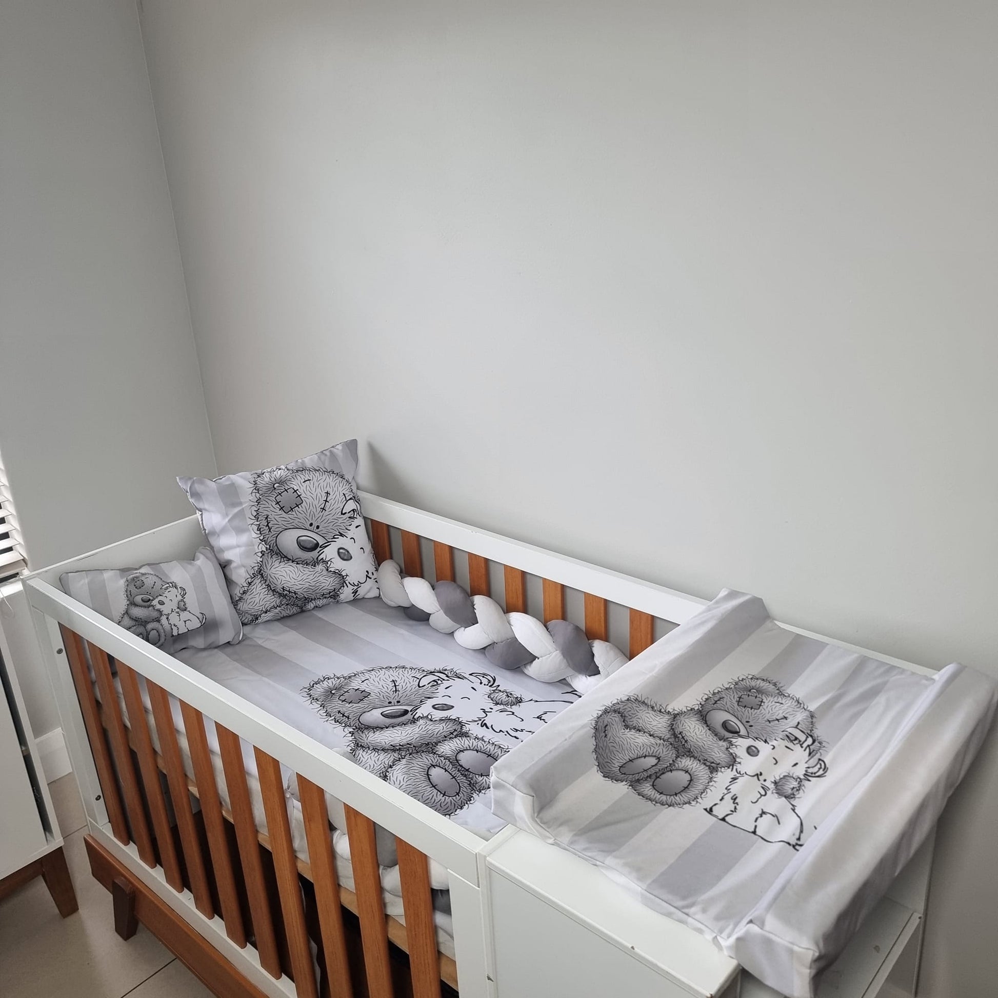 Silver and Grey Tatty Teddy - Sew Just More