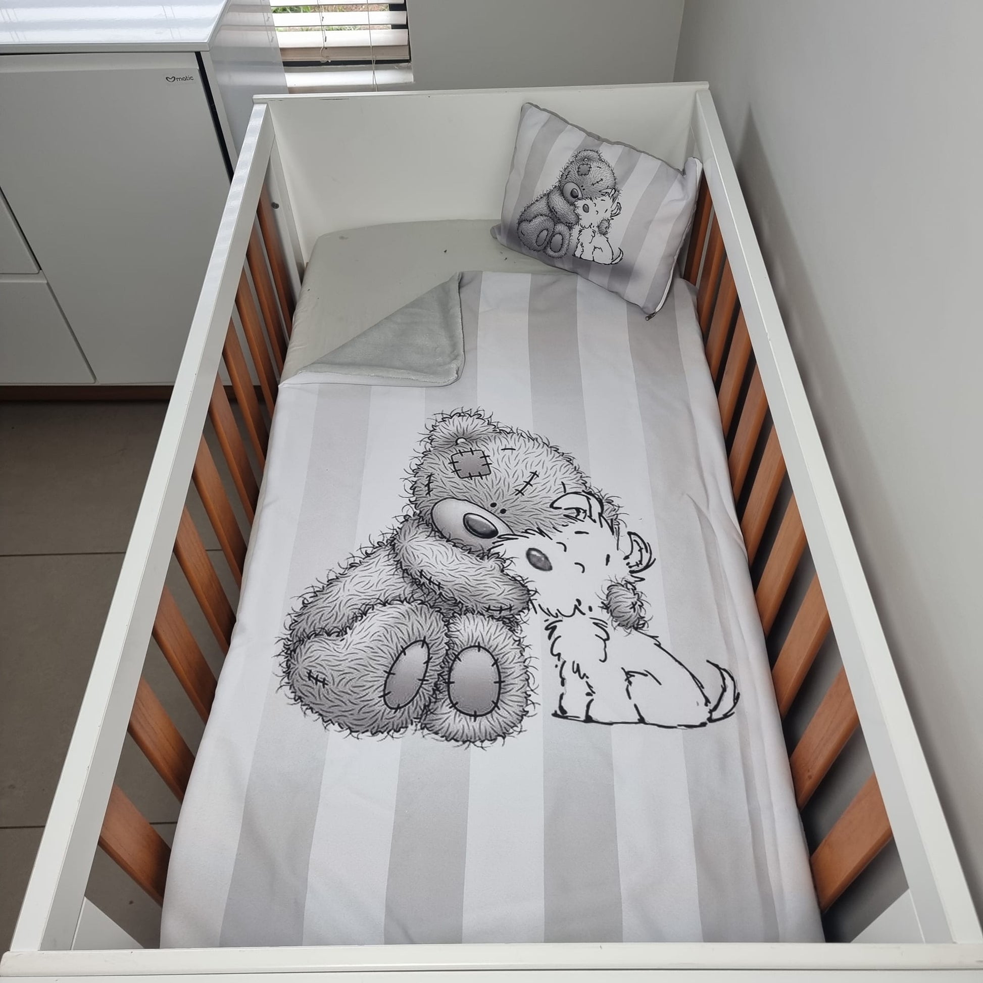 Silver and Grey Tatty Teddy - Sew Just More