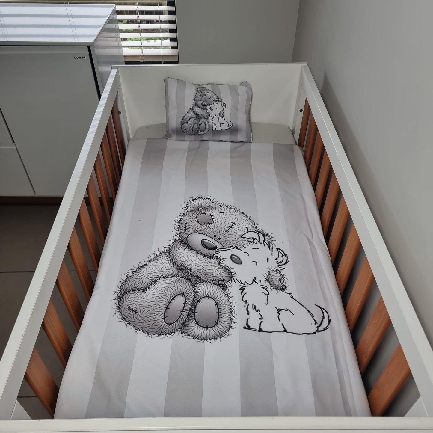 Silver and Grey Tatty Teddy - Sew Just More