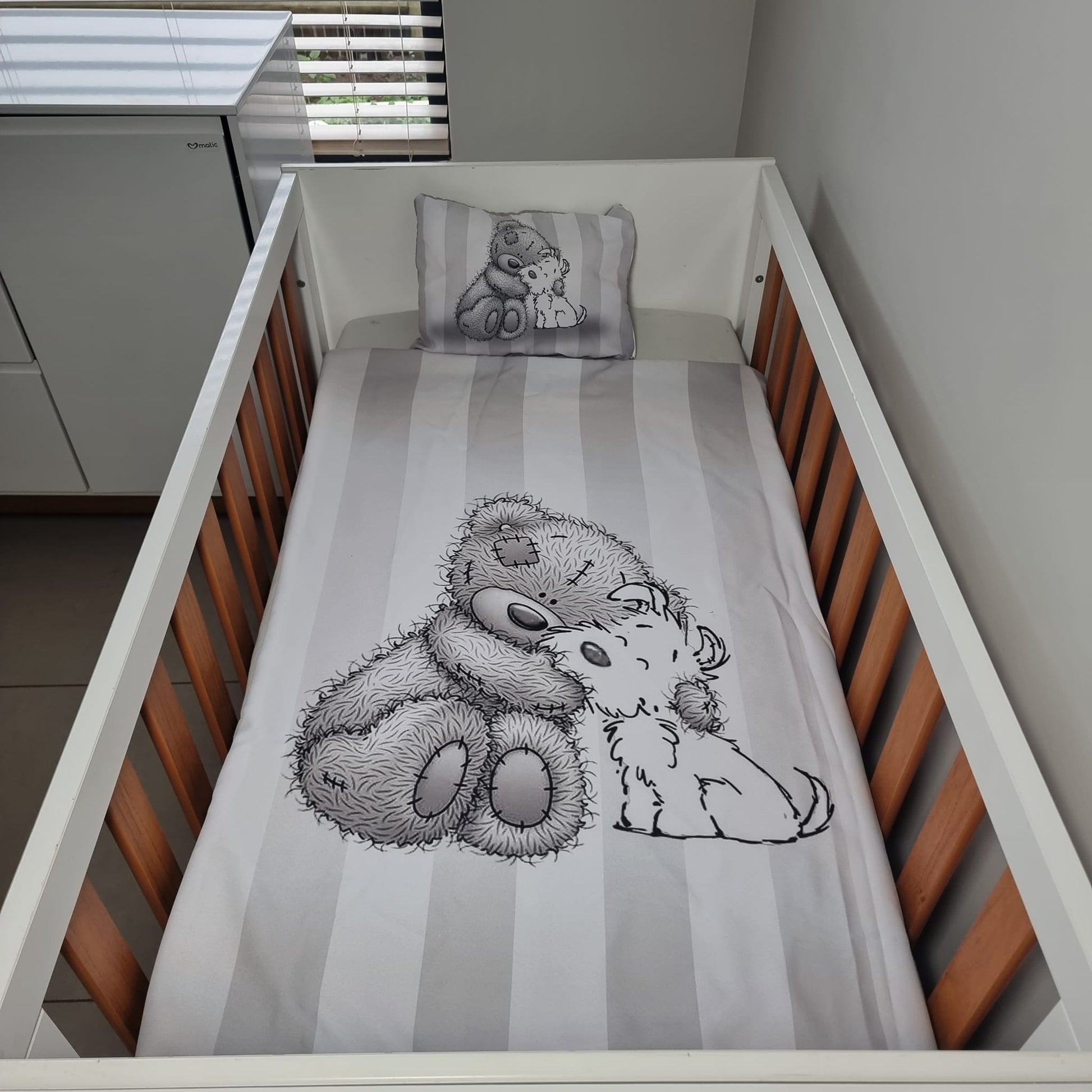 Silver and Grey Tatty Teddy - Sew Just More