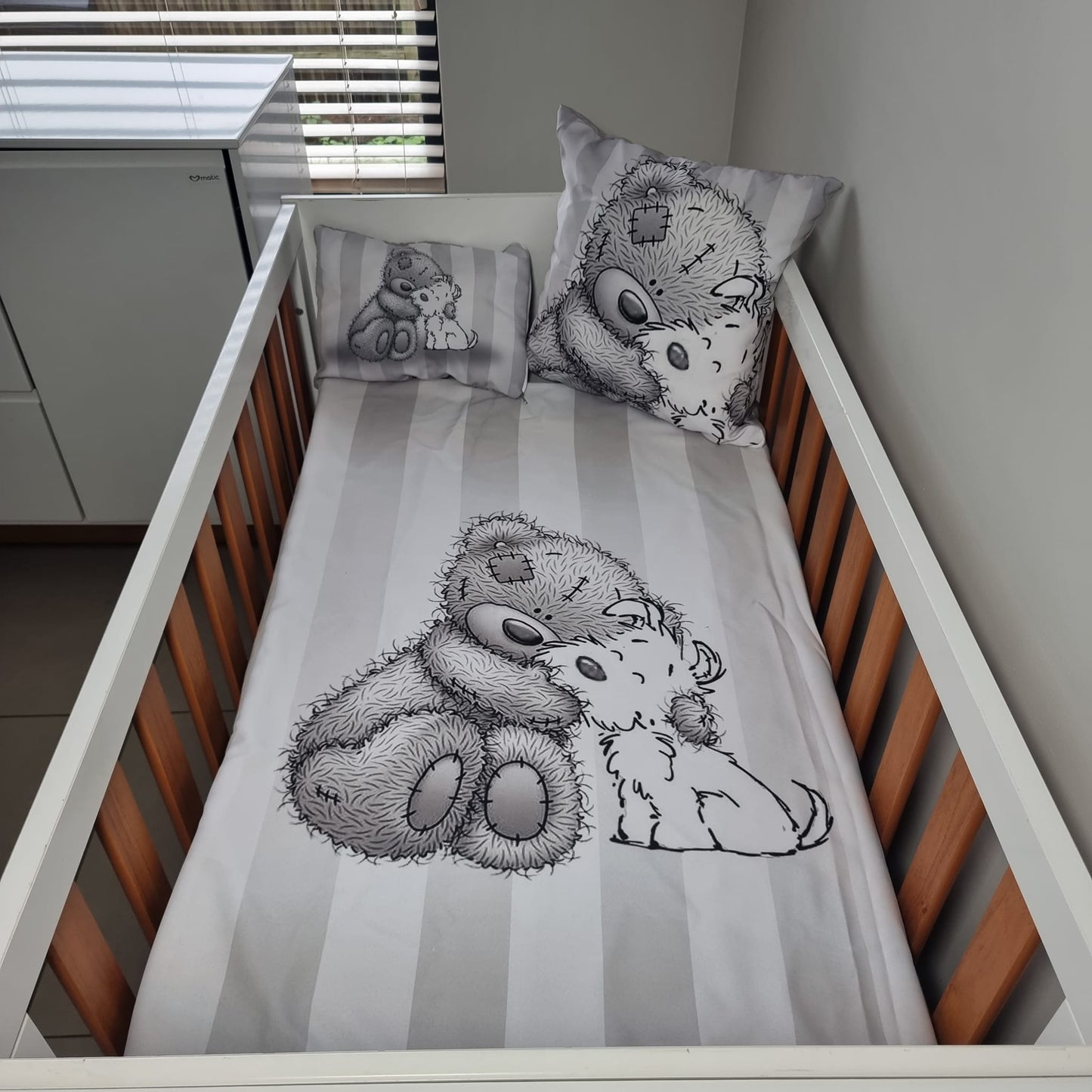 Silver and Grey Tatty Teddy - Sew Just More