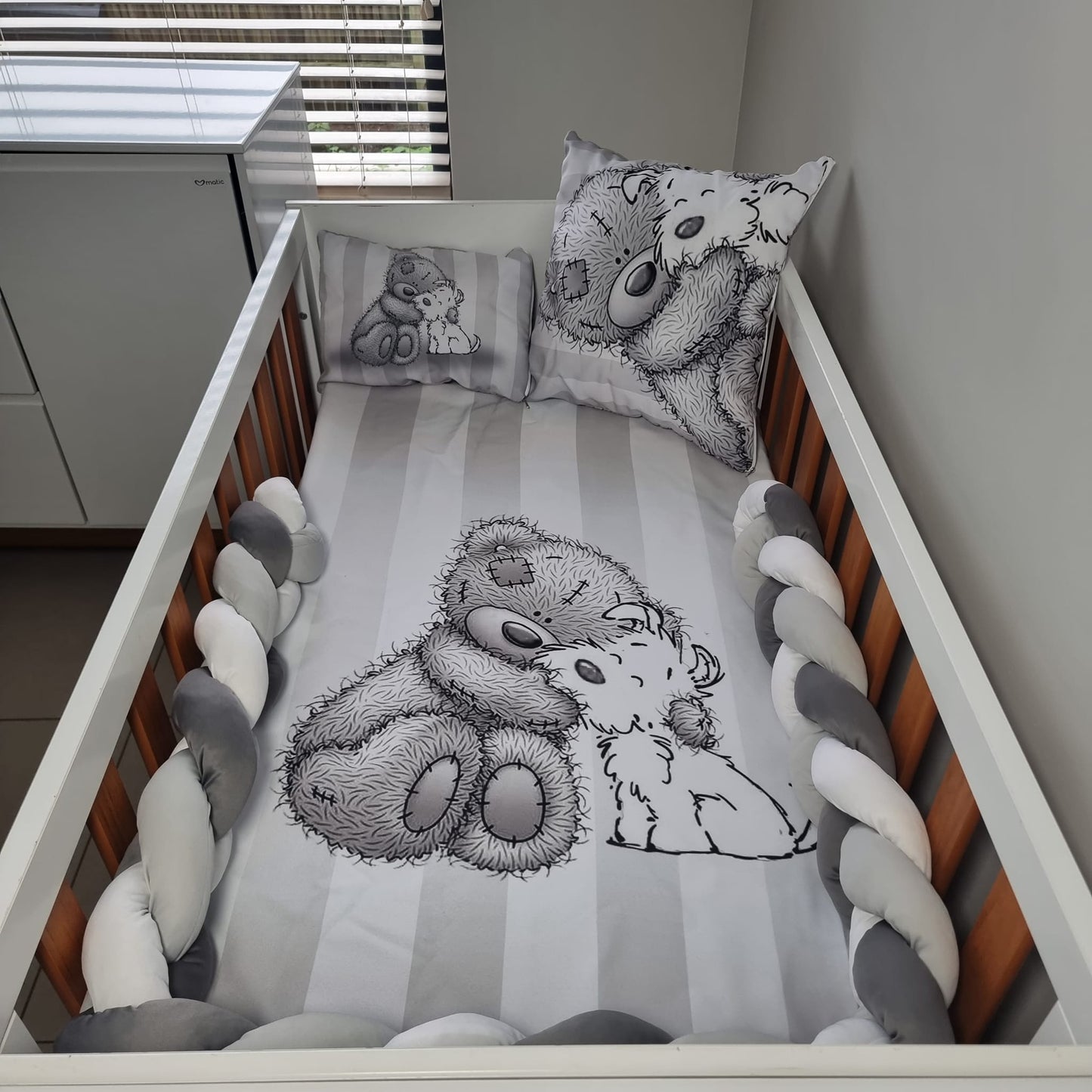 Silver and Grey Tatty Teddy - Sew Just More