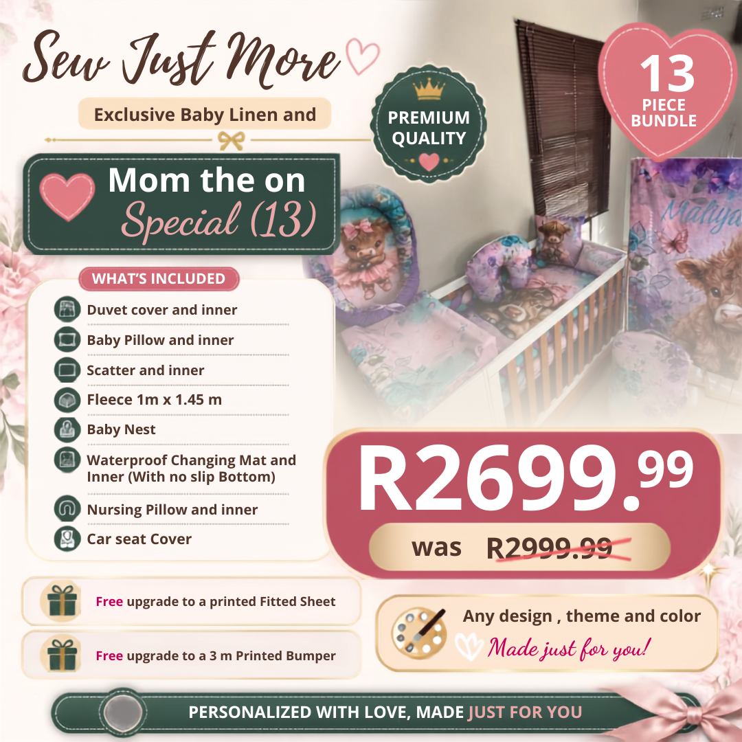 Mom on the move!!! (15 Piece) Cot Linen