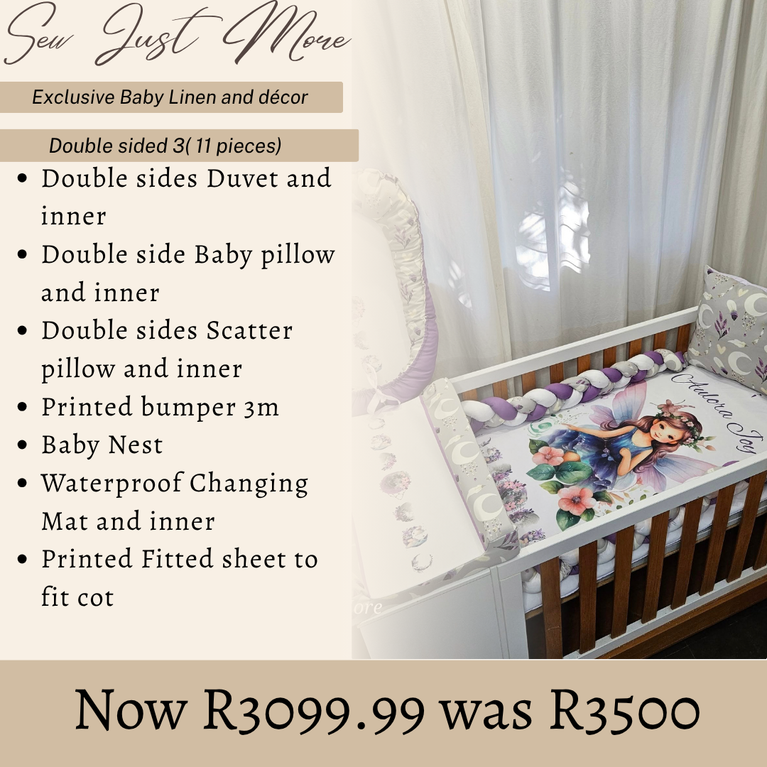 Double sided printed Combo 3 (11 pieces) custom Cot Linen