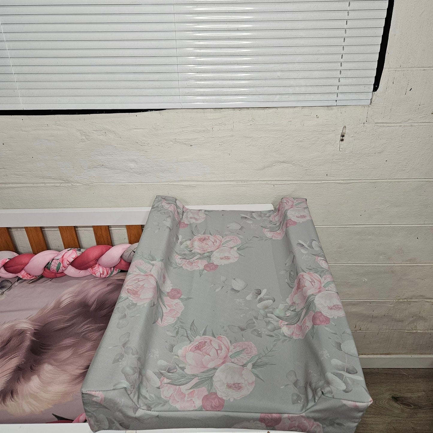 Eucalyptus Peony Bunny waterproof changing mat