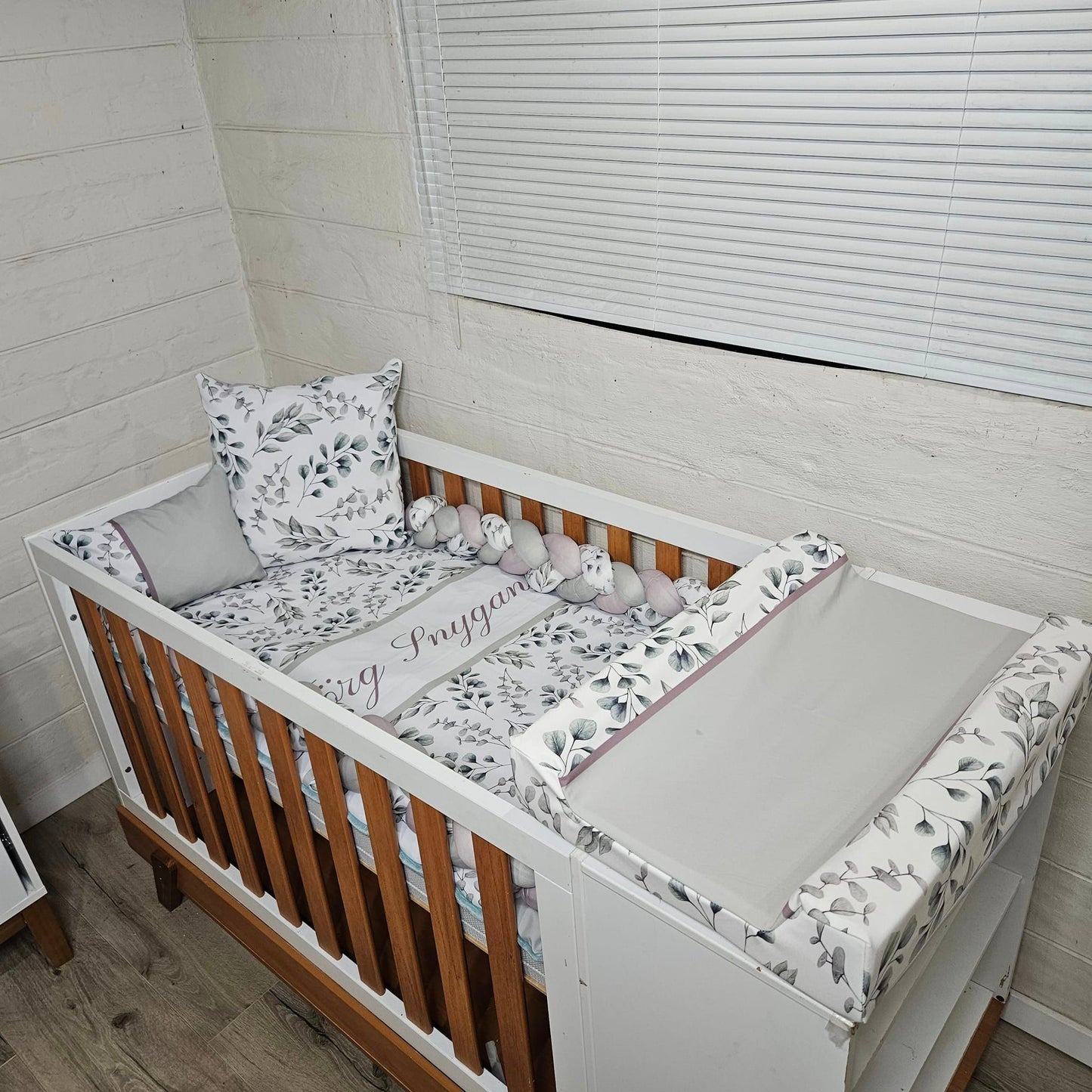 Sage Pennygum cot linen