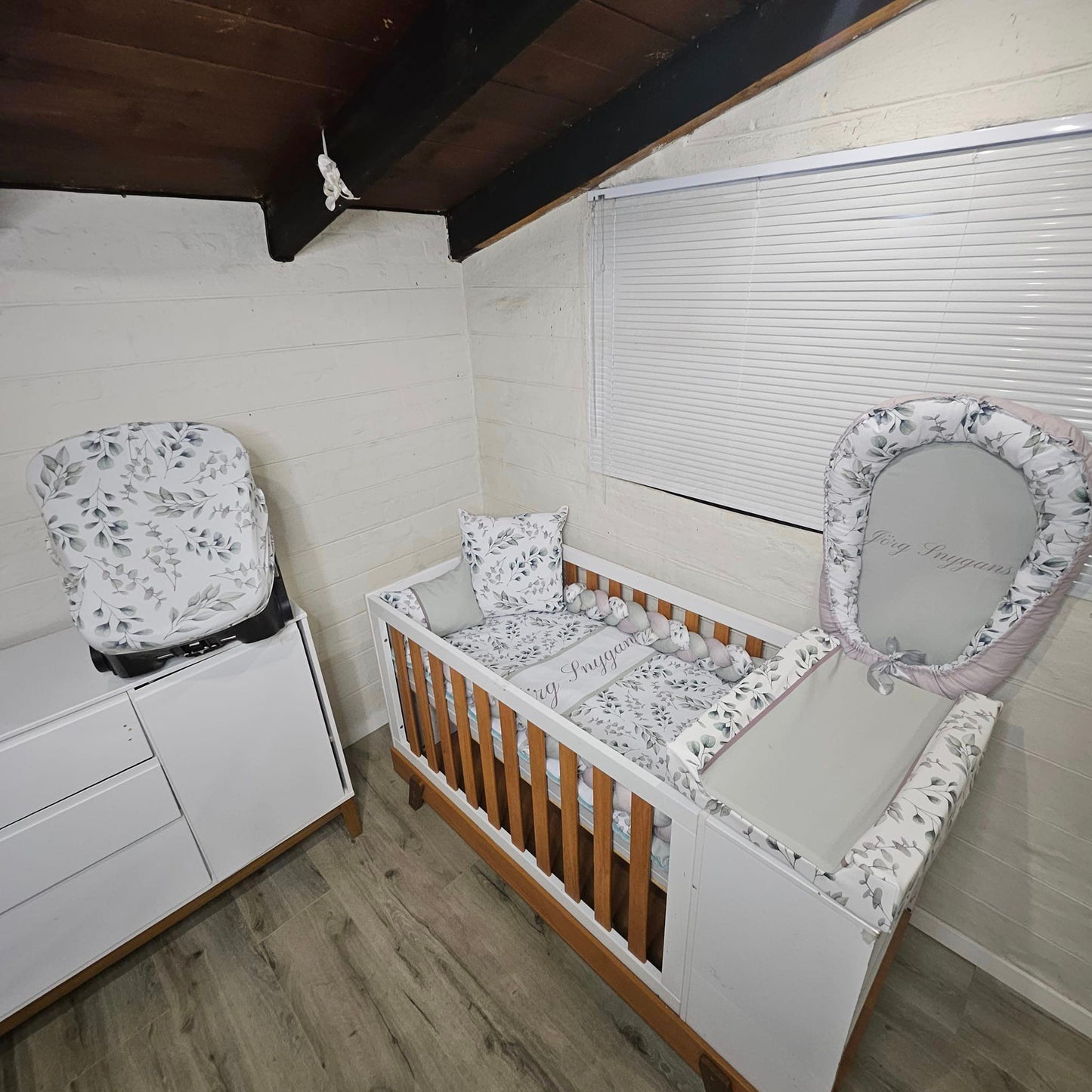 Sage Pennygum cot linen