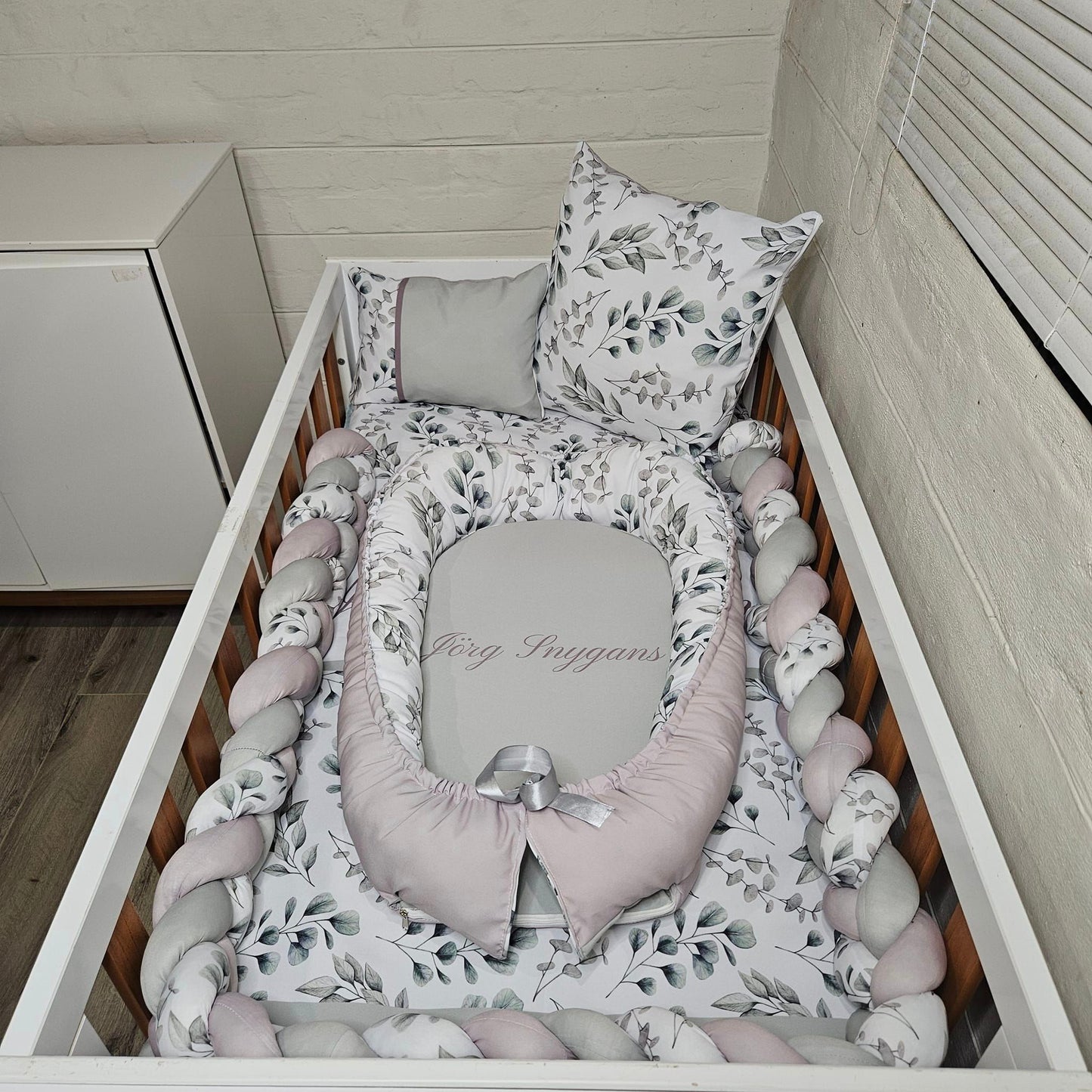 Sage Pennygum cot linen