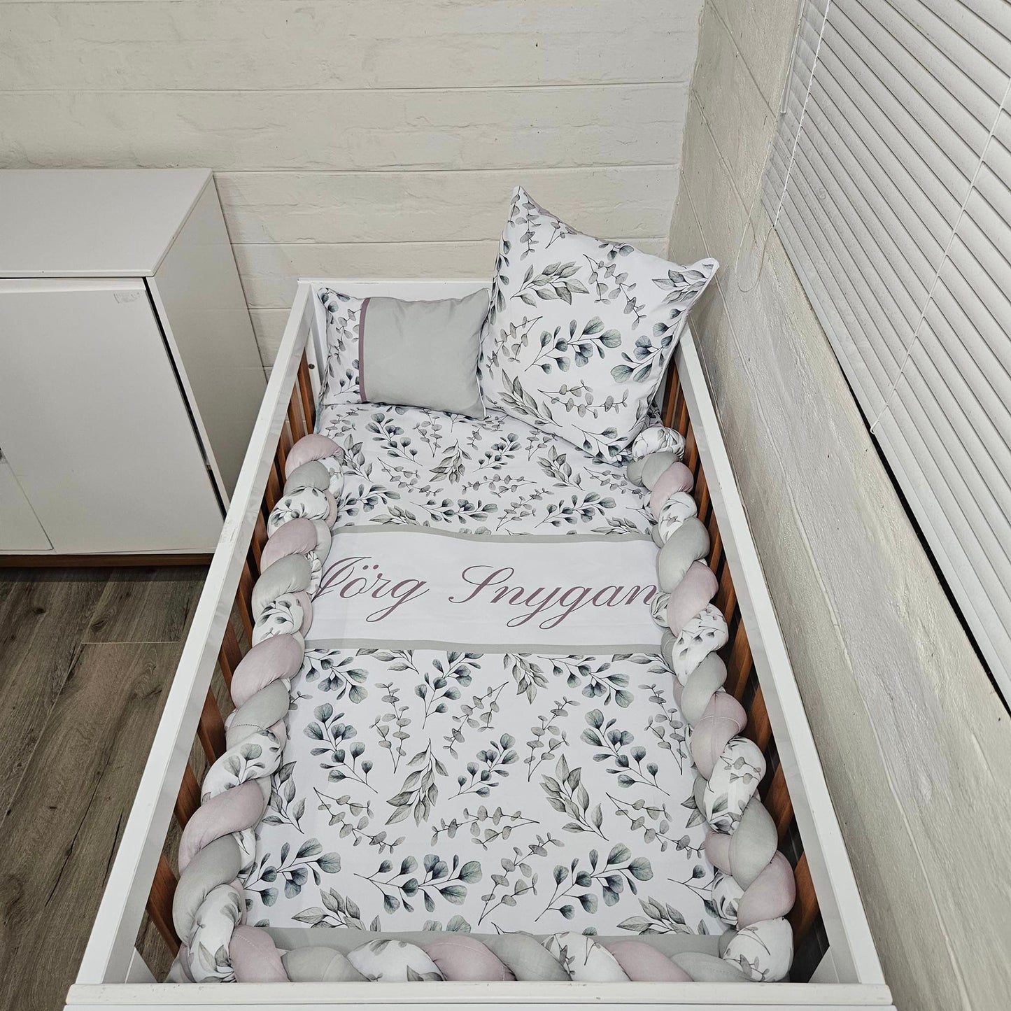 Sage Pennygum cot linen