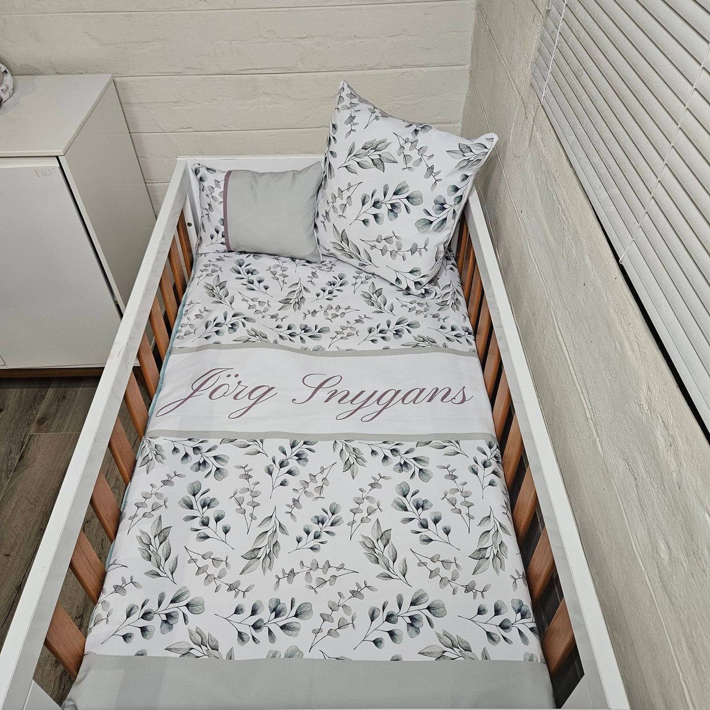 Sage Pennygum cot linen