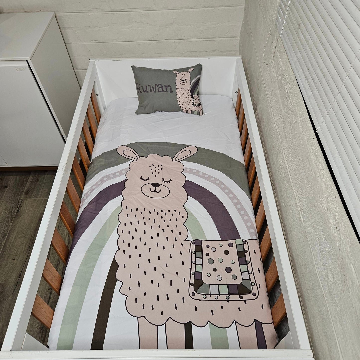 Soft Pink Boho Woodlands cot linen