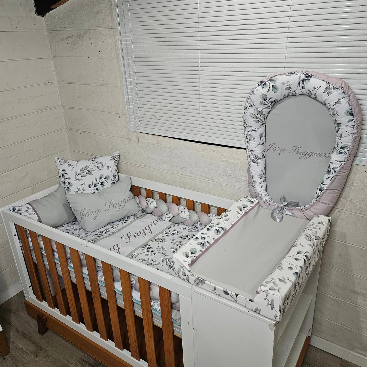 Sage Pennygum cot linen