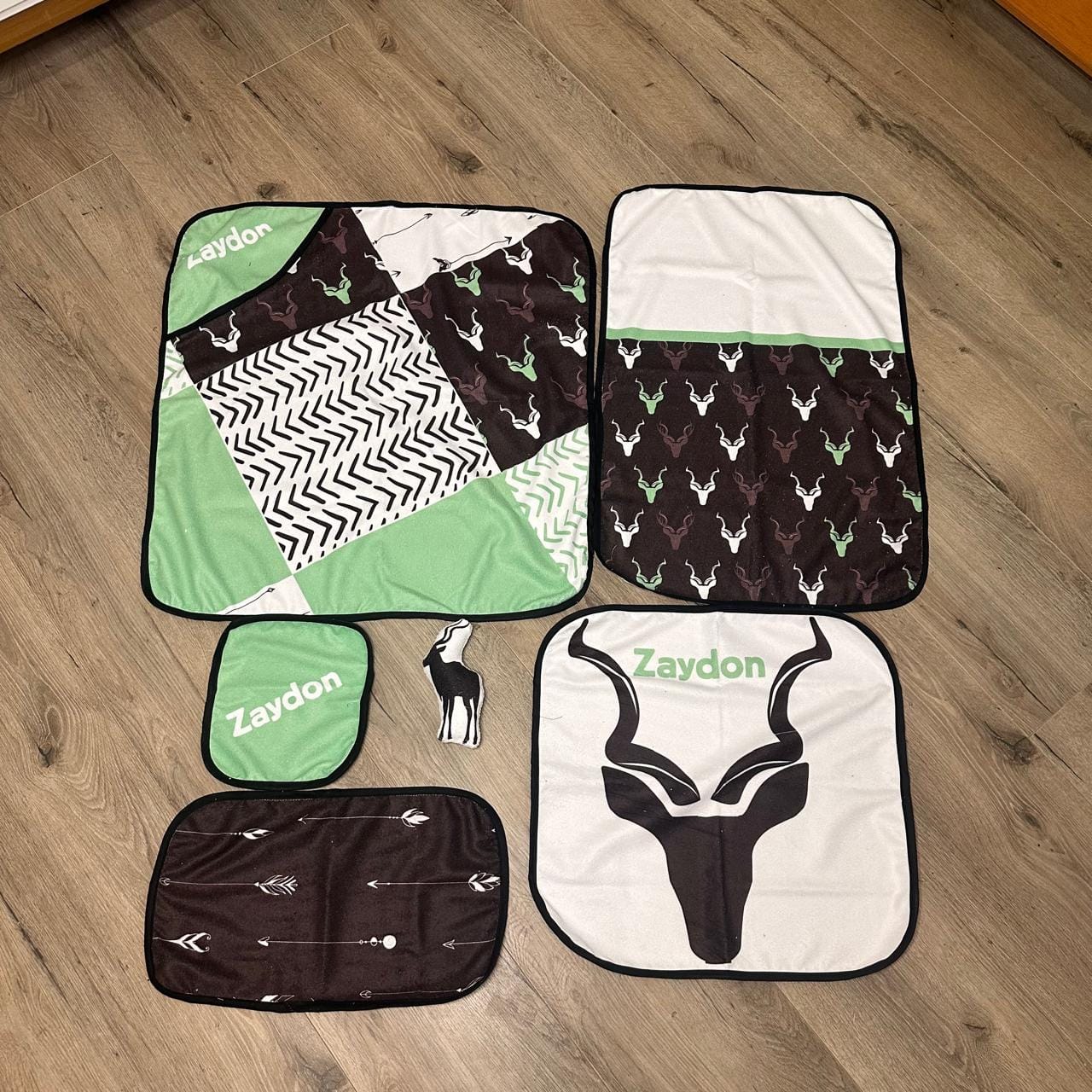 Mint and Black Kudu Toweling Set