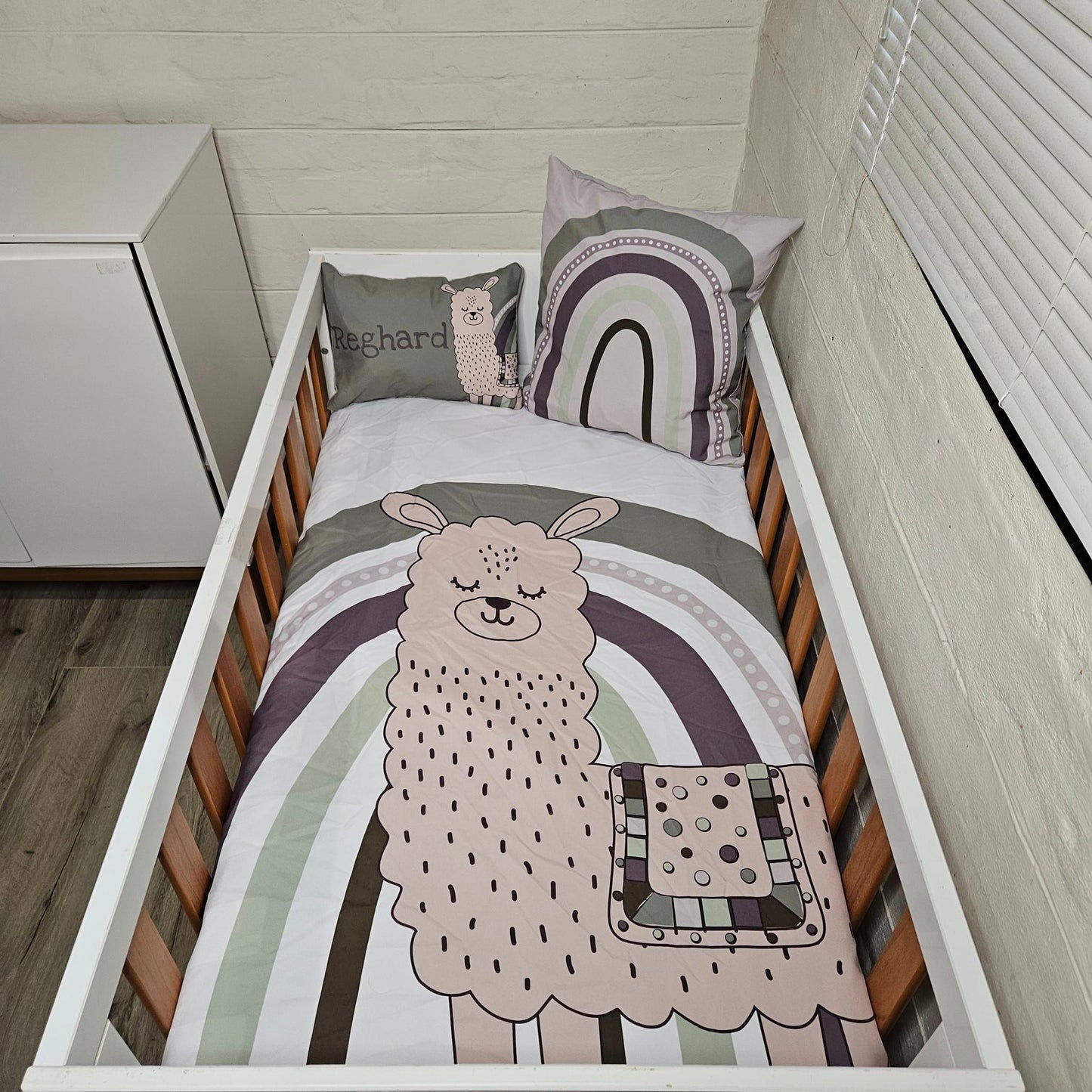 Soft Pink Boho Woodlands cot linen