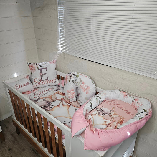 Boho Soft Pink Woodlands nursing pillow