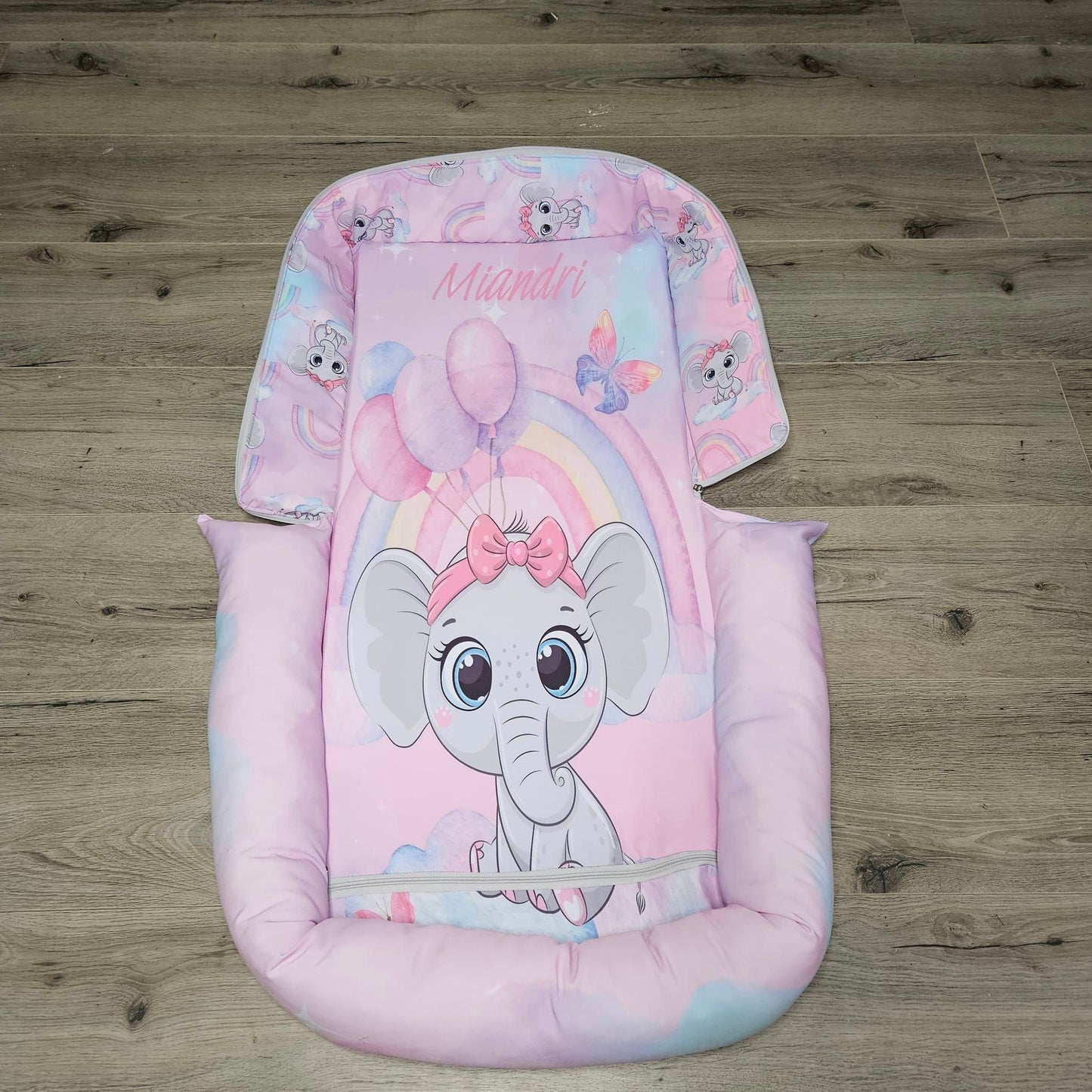 Magical Rainbow Cartoon Ellie travel nest bag