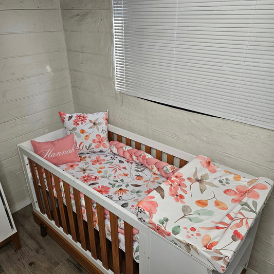 Boho Pink Floral waterproof changing mat