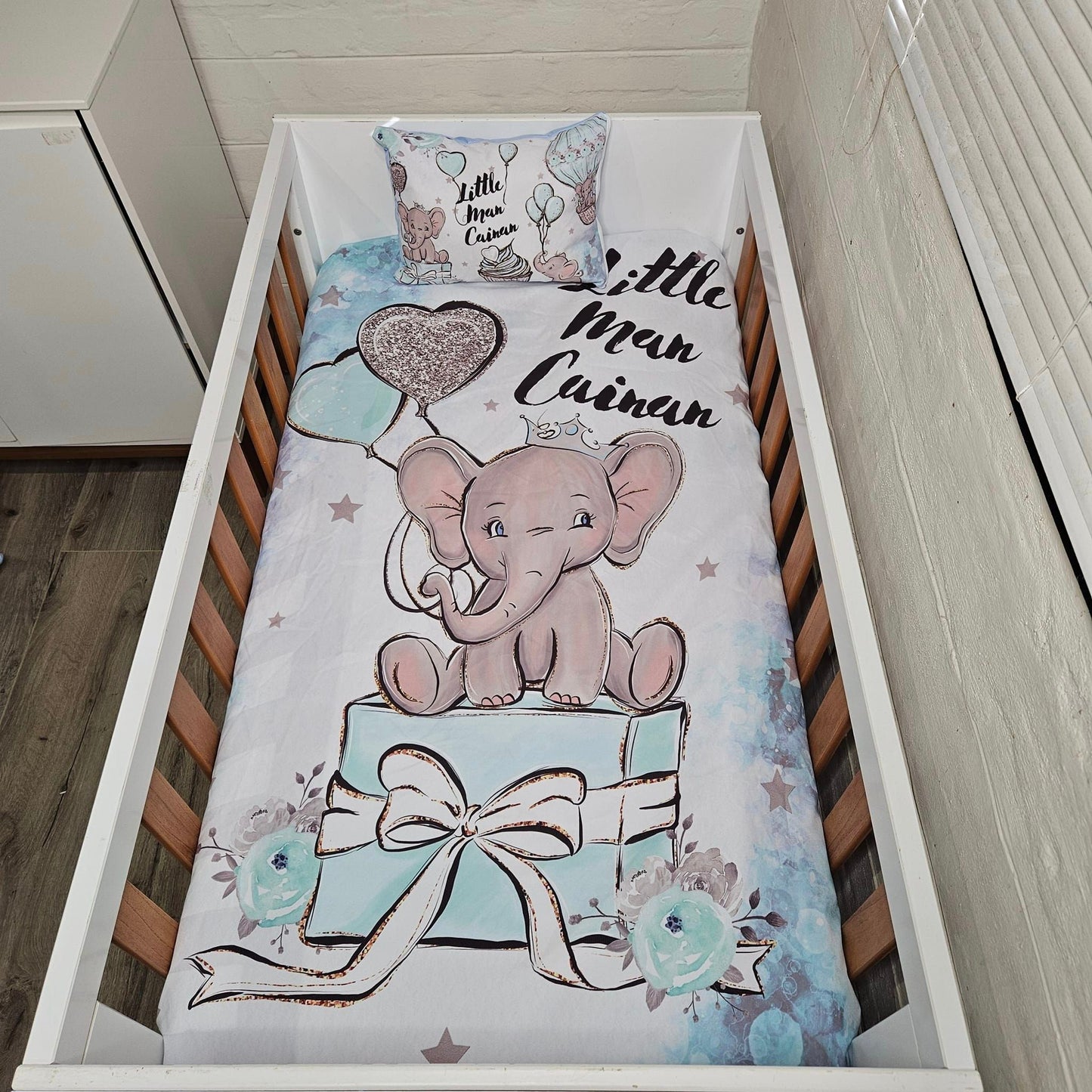 Blue Cupcake Ellie cot linen