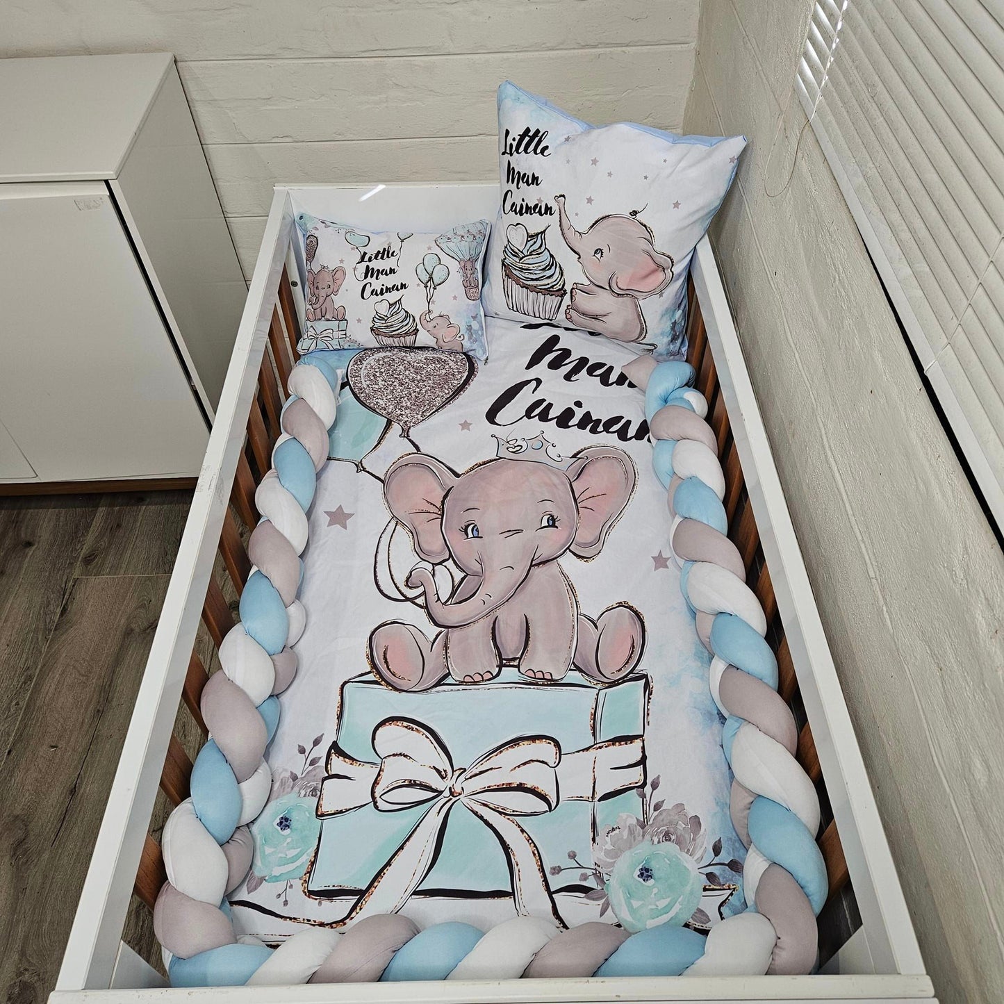Blue Cupcake Ellie cot linen