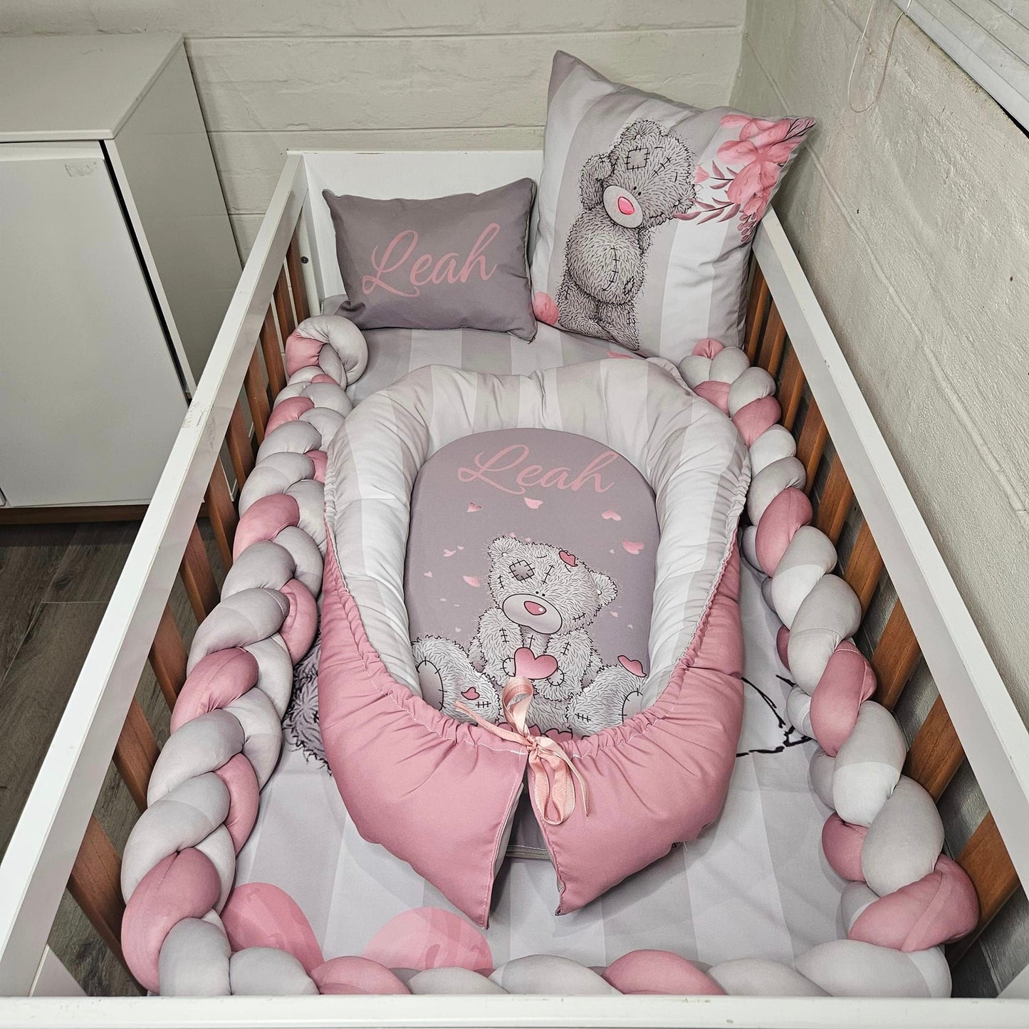 Pink Nose and Grey Tatty Teddy - Sew Just More