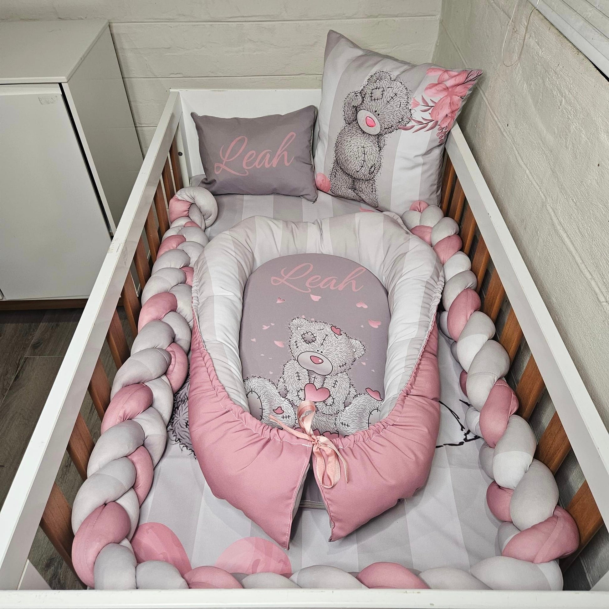 Pink Nose and Grey Tatty Teddy - Sew Just More