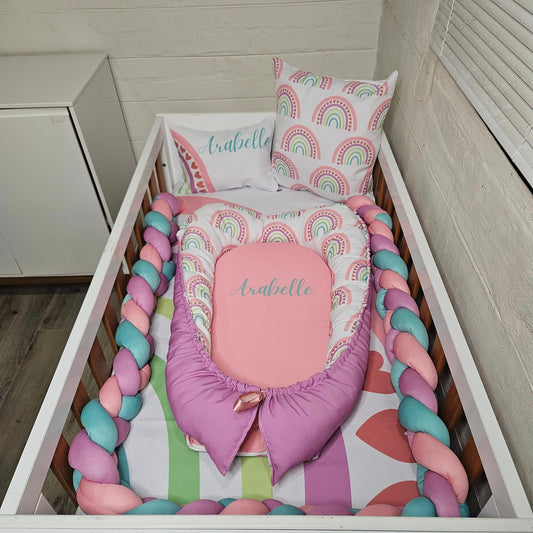 Colorful Boho Rainbow baby nest