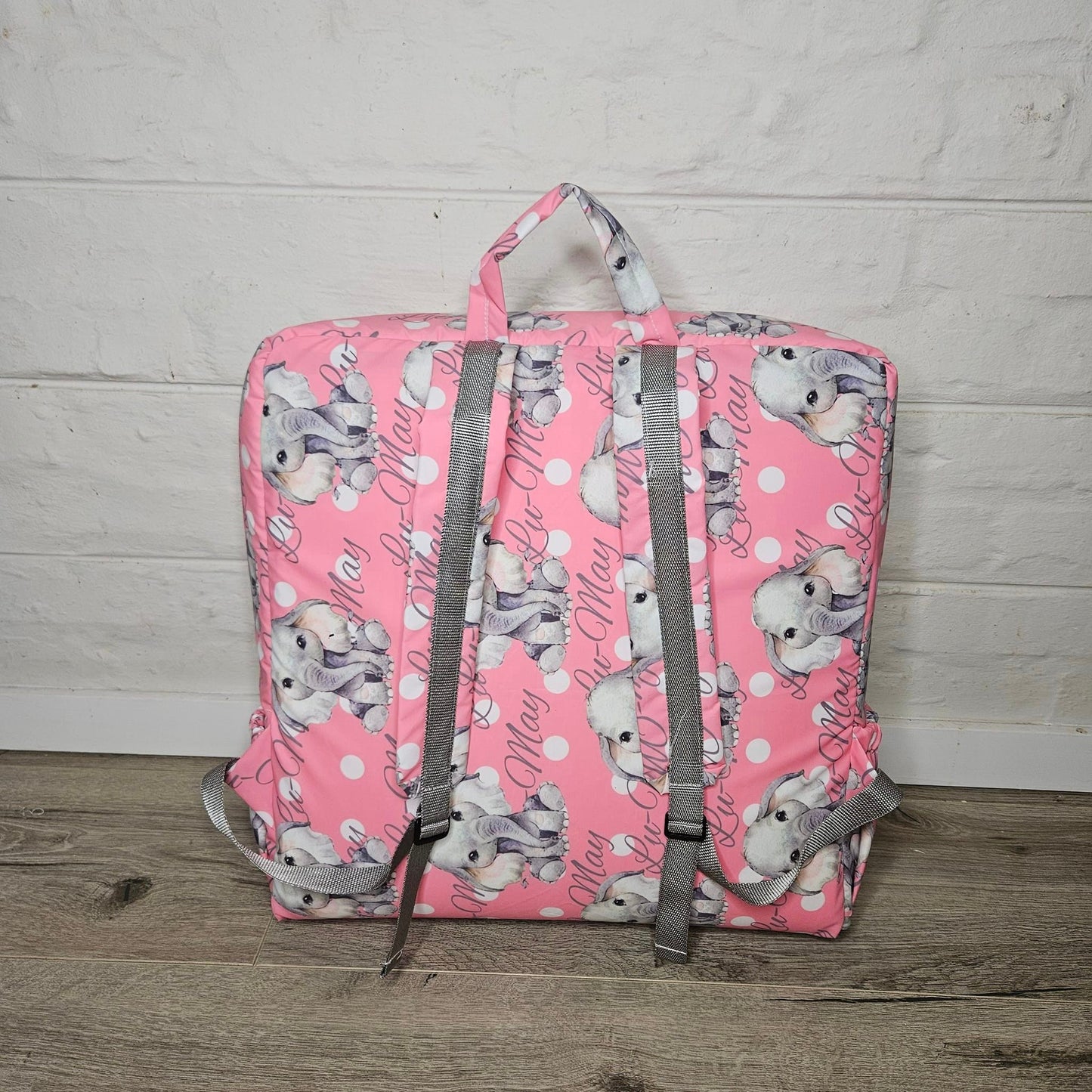 Pink Polka and Grey Ellie Travel Nest Bag