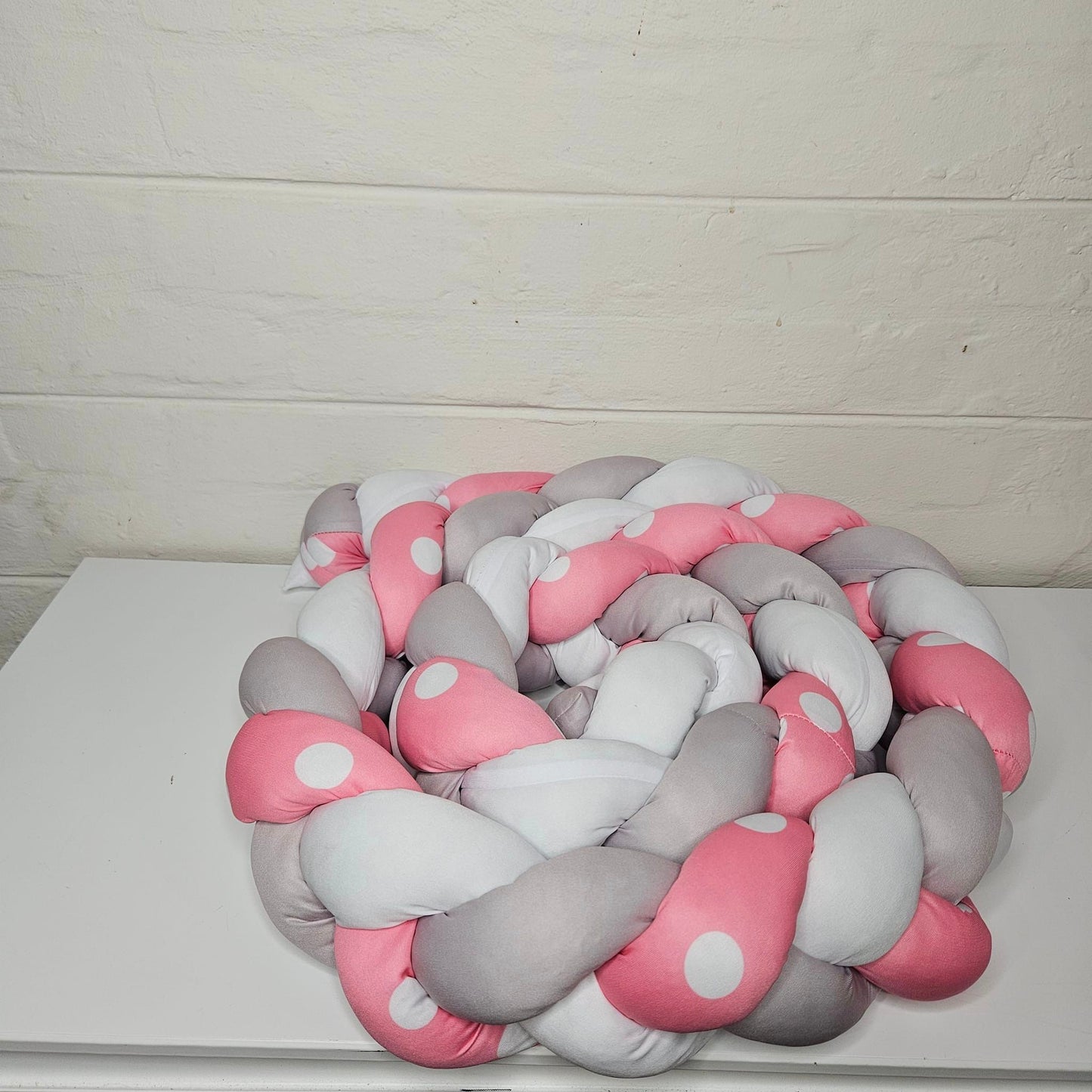 Pink Polka and Grey Ellie Cot Bumper