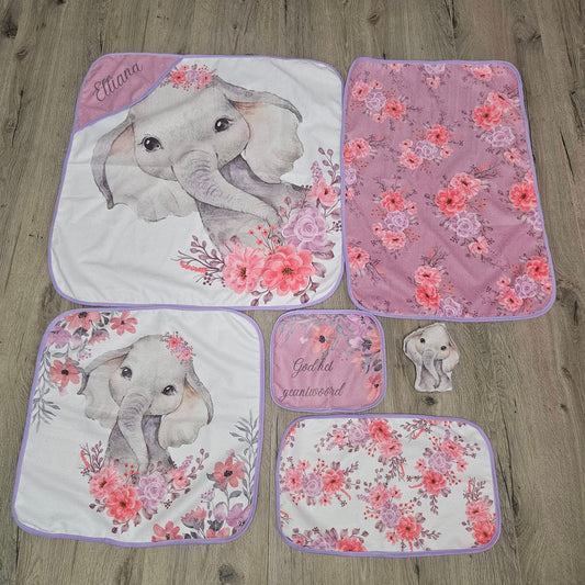 Pink and Purple Floral Ellie Toweling Set