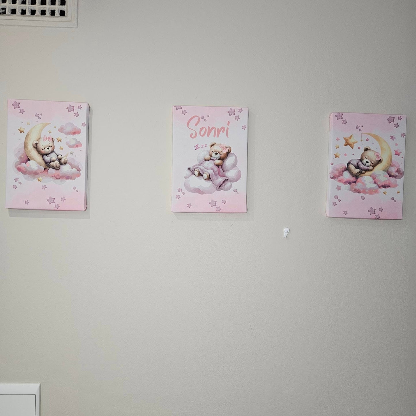 Twinkle Twinkle Dreamy Teddy (Pink) Canvas set