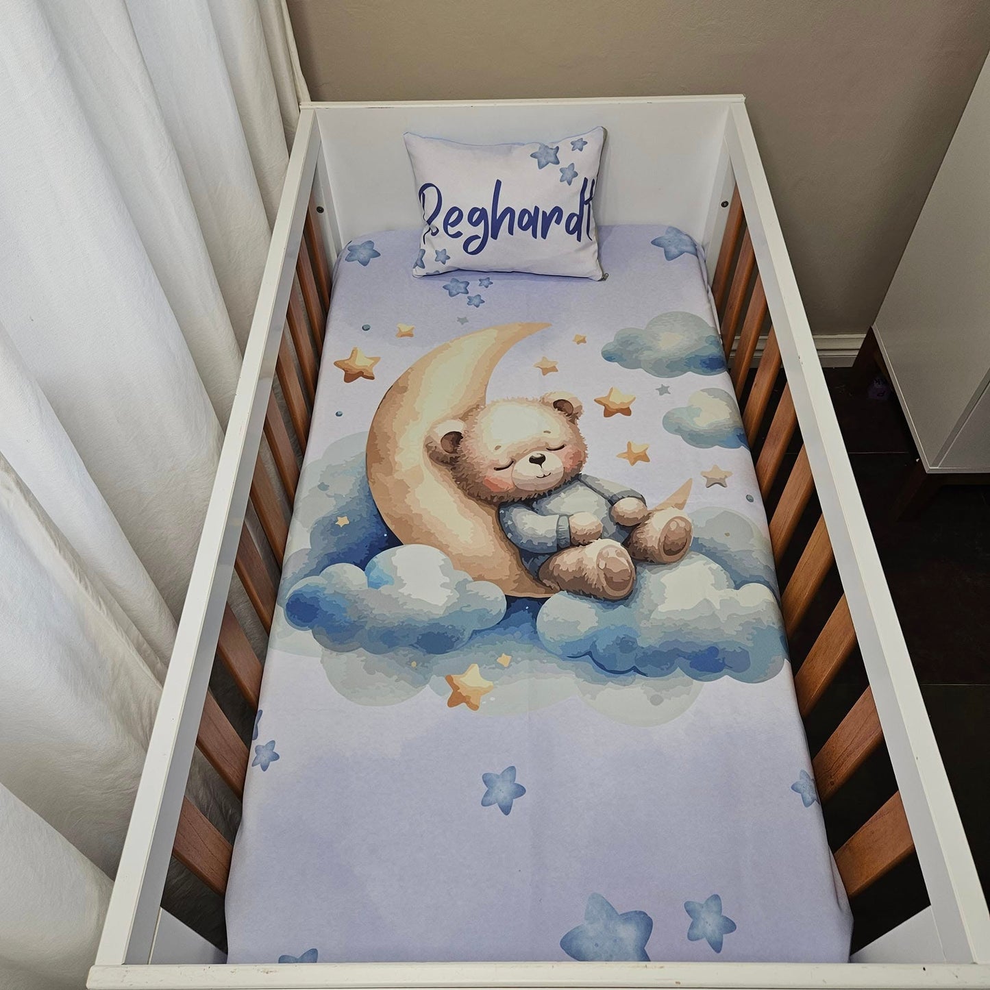 Twinkle Twinkle Dreamy Teddy (Blue) cot linen