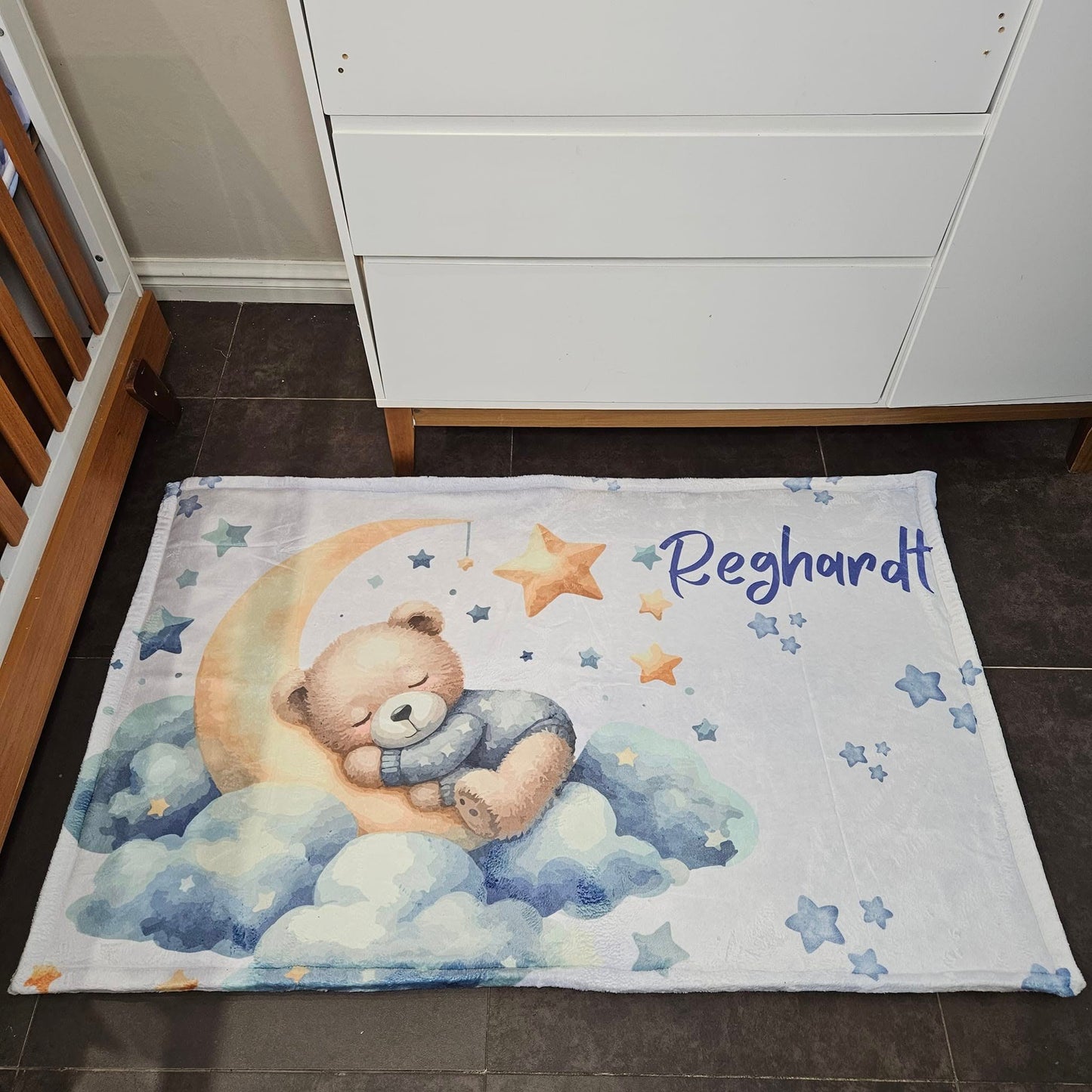 Twinkle Twinkle Dreamy Teddy (Blue) cot linen