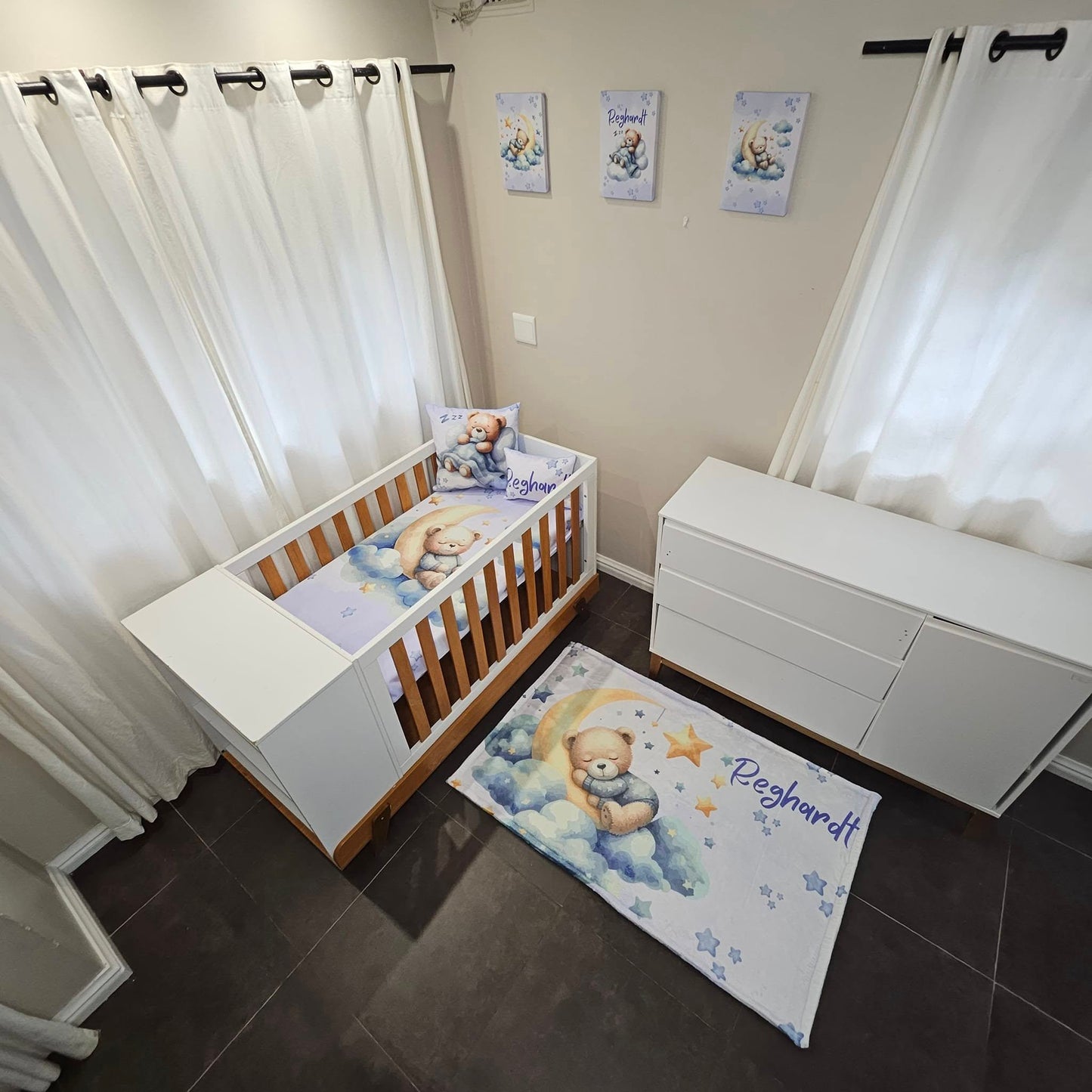 Twinkle Twinkle Dreamy Teddy (Blue) cot linen