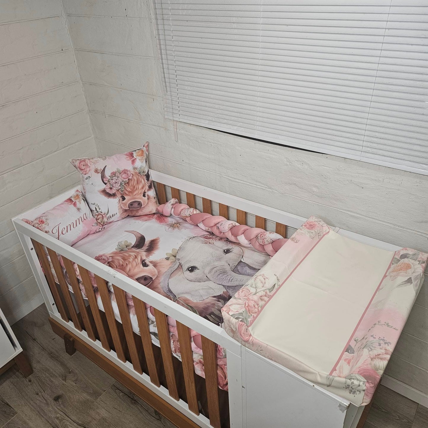 Highland Cow and Ellie Floral Waterproof Changing Mat