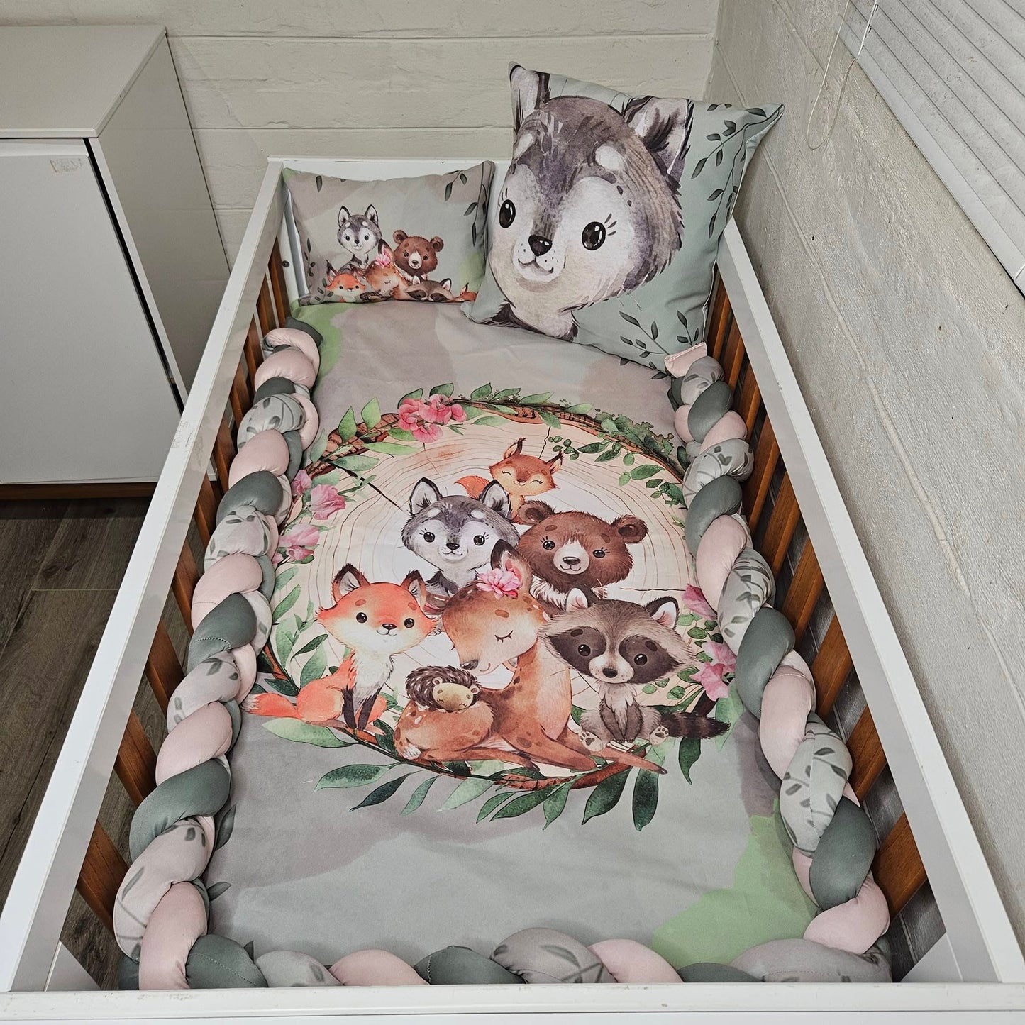 Boho Sage Woodlands cot linen